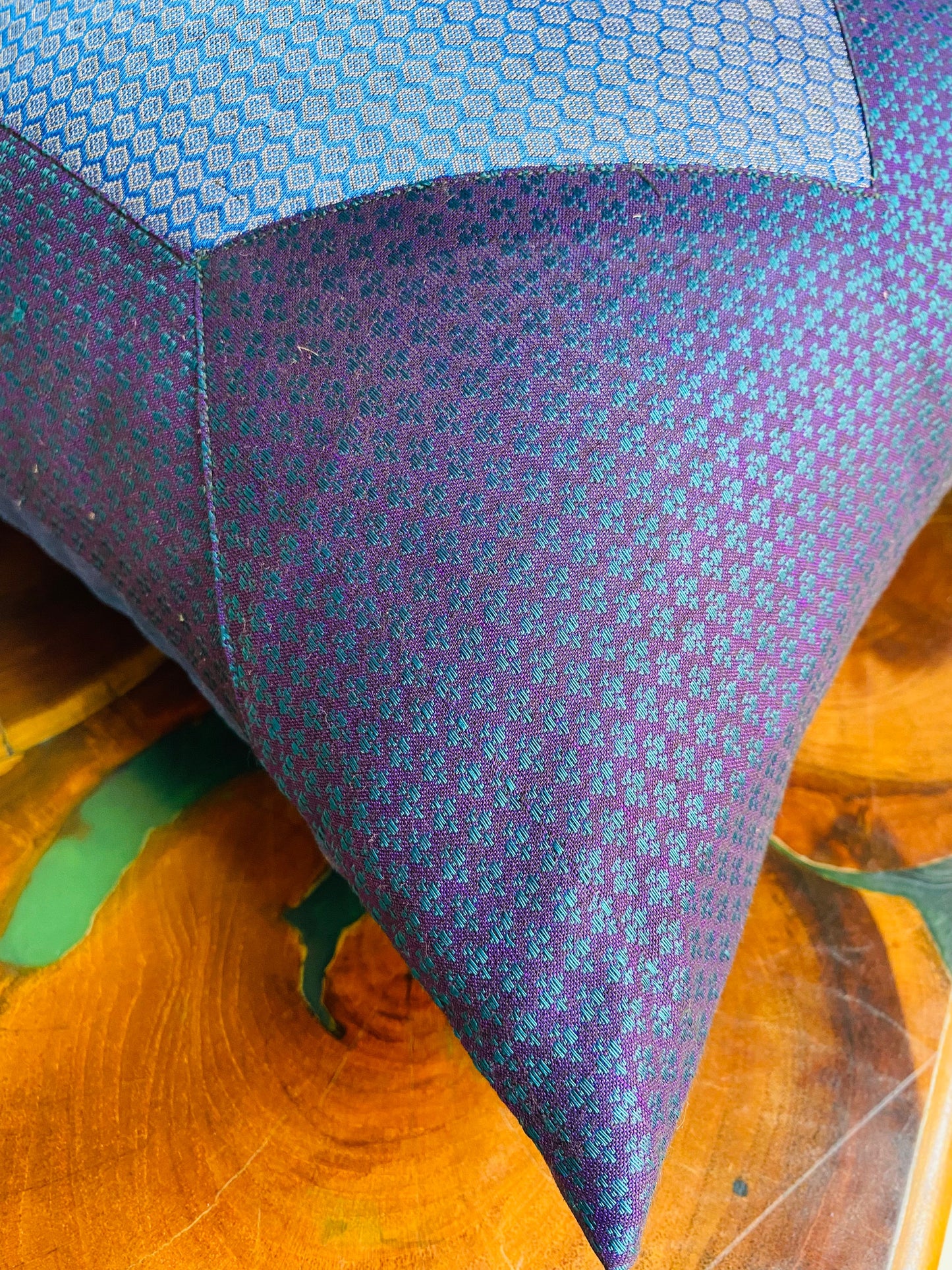 Shades of Blue -Silk Cushion Cover-16*16  (Set of 2)