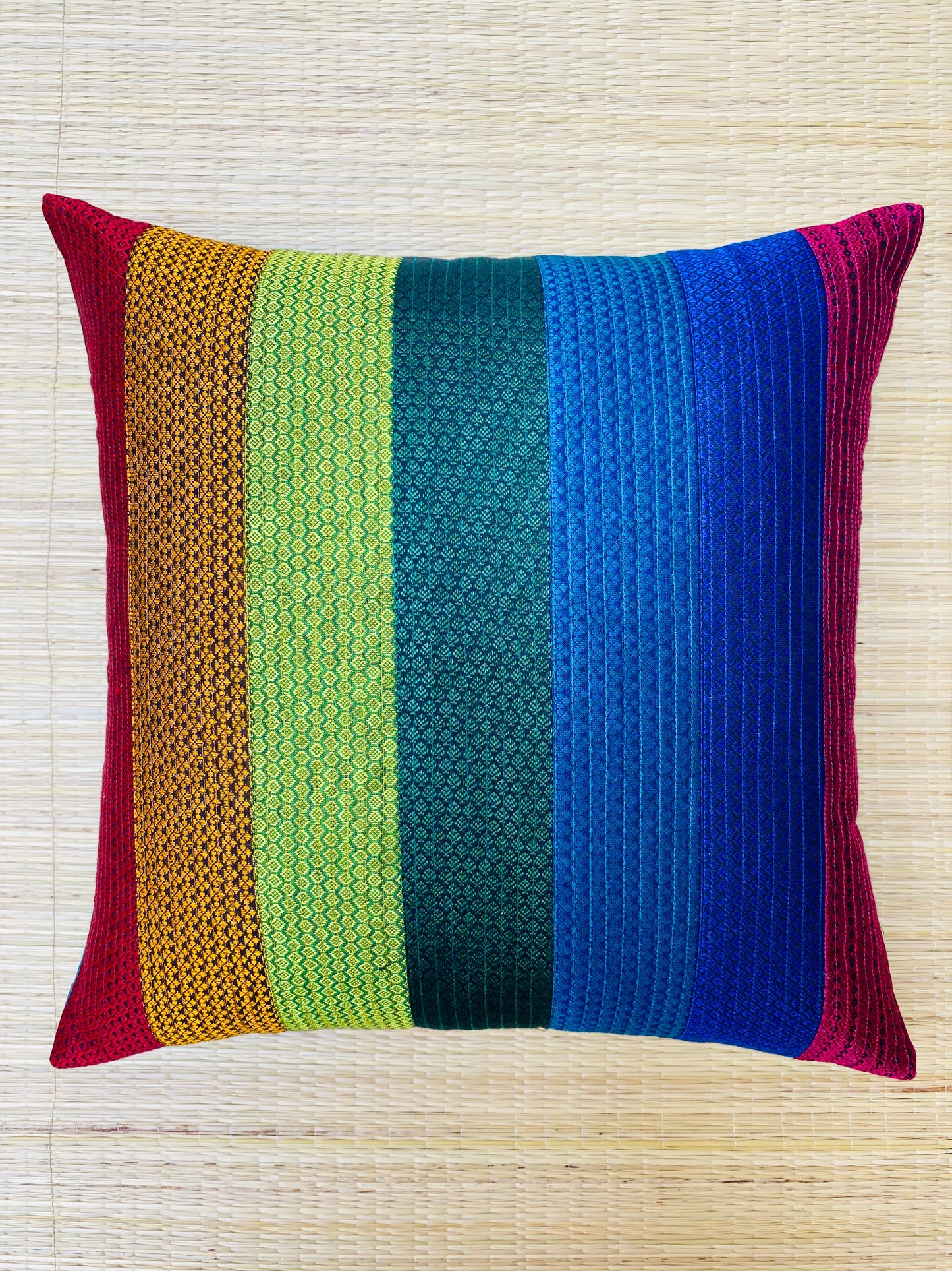 Indhradhanush (Rainbow) Colors -Silk Cushion Cover-16*16  (Set of 2) (Copy)