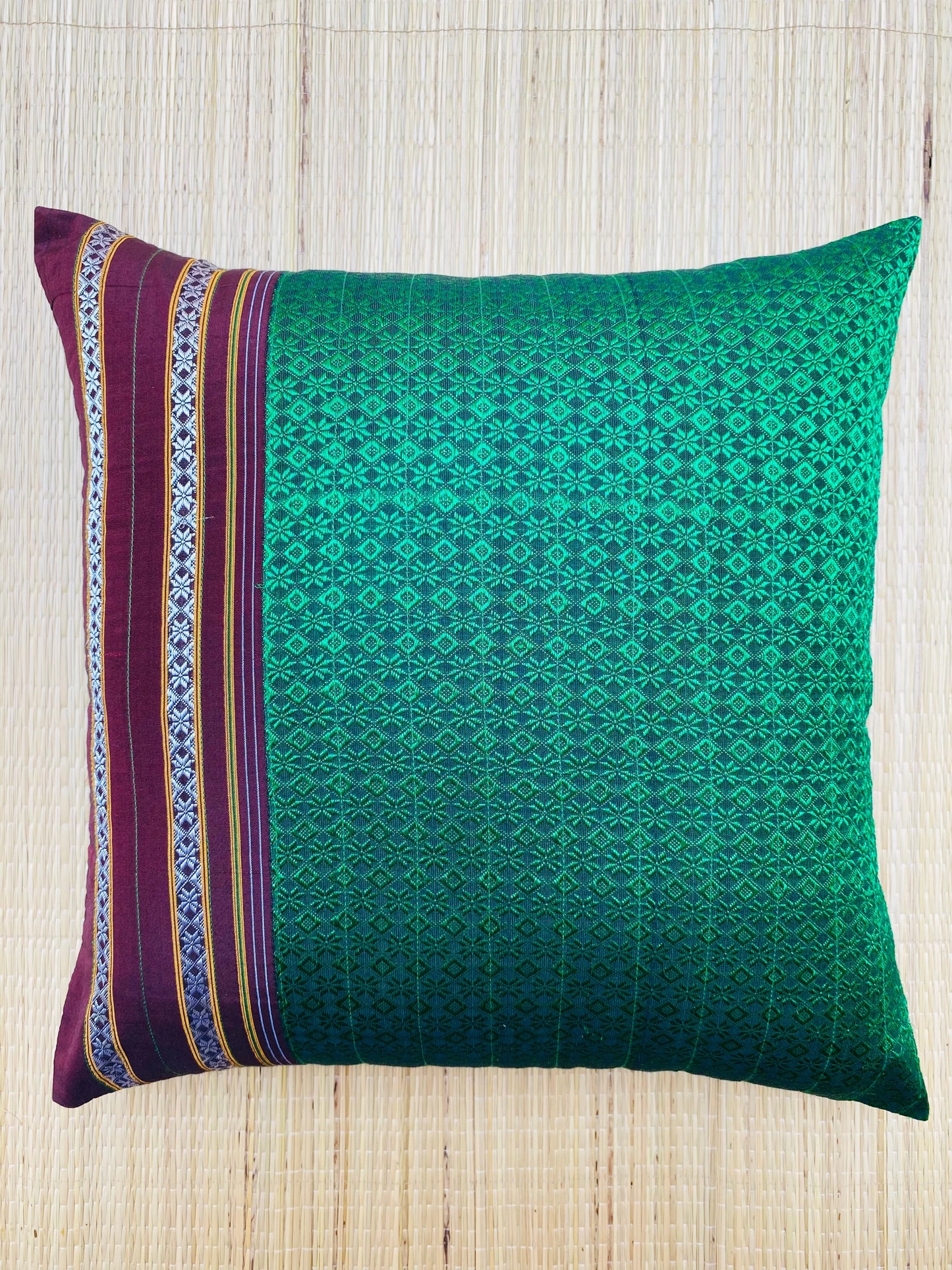 Emerald Green -Silk Cushion Cover-16*16  (Set of 2)