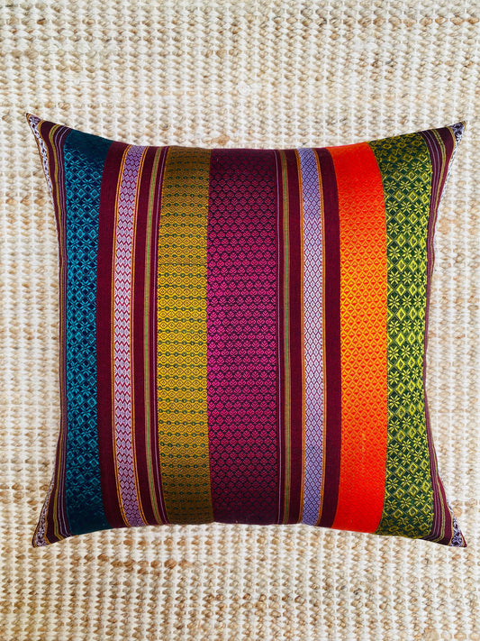 Navaratna Multicolor -Silk Cushion Cover-18*18  (Set of 2)