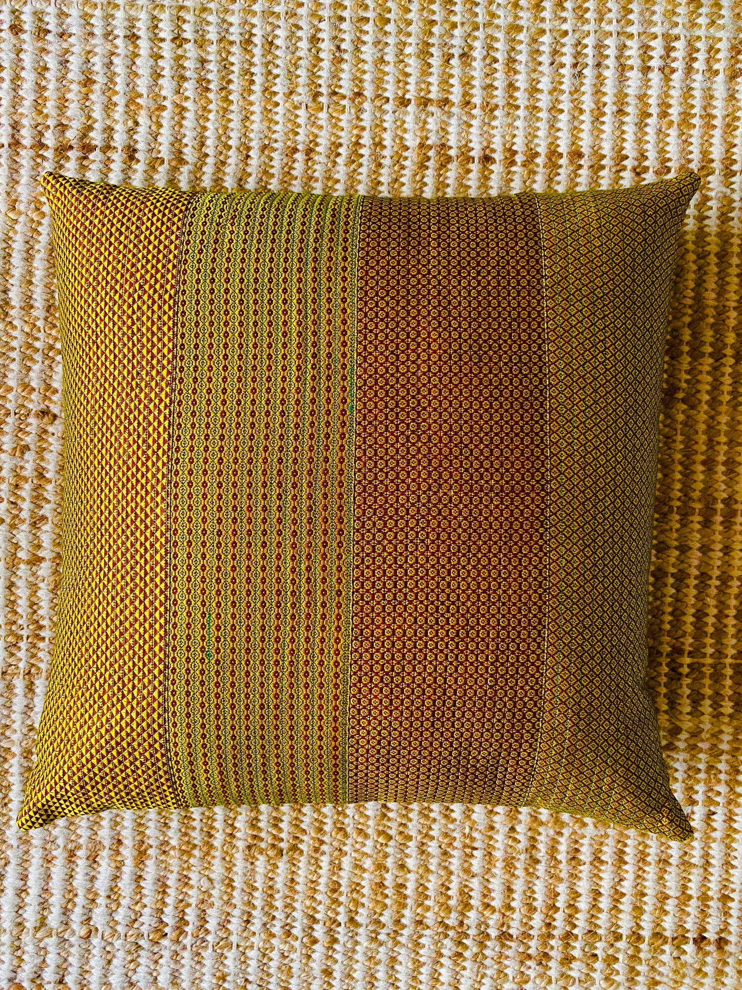 Golden Khunn Pillars -Silk Cushion Cover-16*16  (Set of 2)