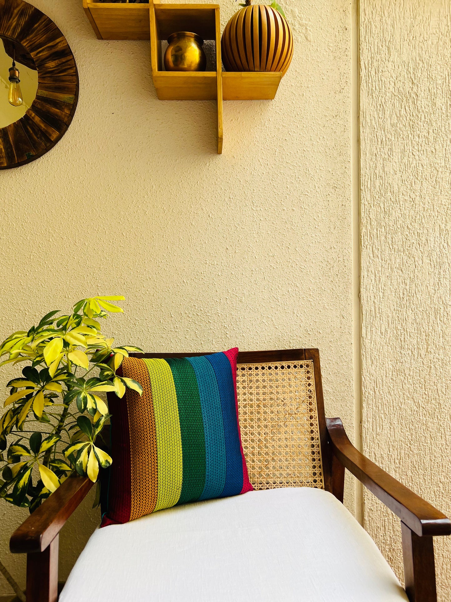 Indhradhanush (Rainbow) Colors -Silk Cushion Cover-16*16  (Set of 2) (Copy)