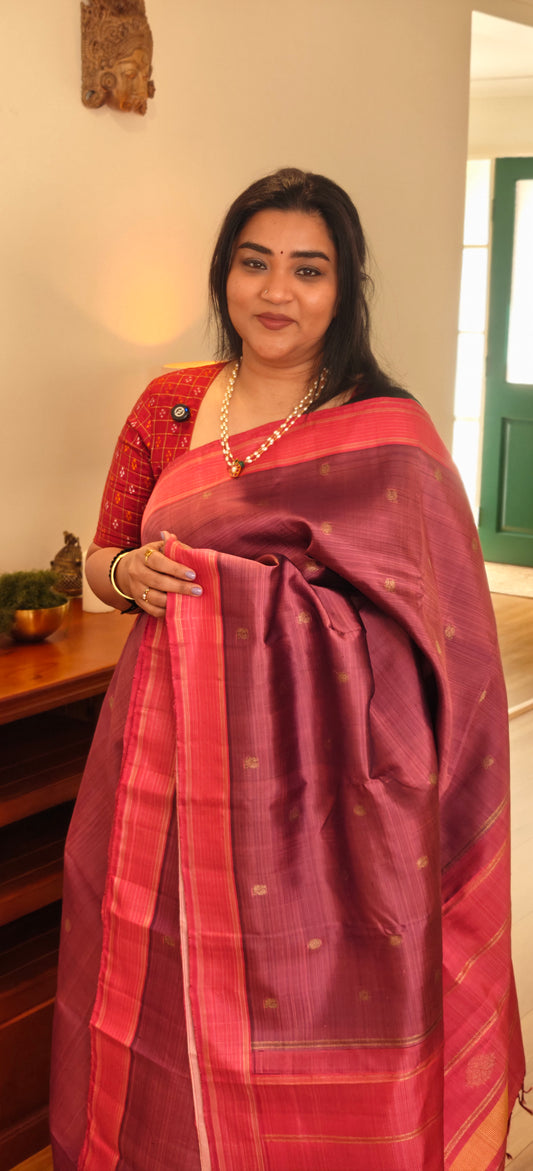 Lavender and Rose kanjivaram