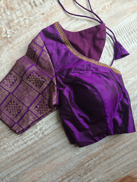 Violet Kanjivaram Silk Blouse