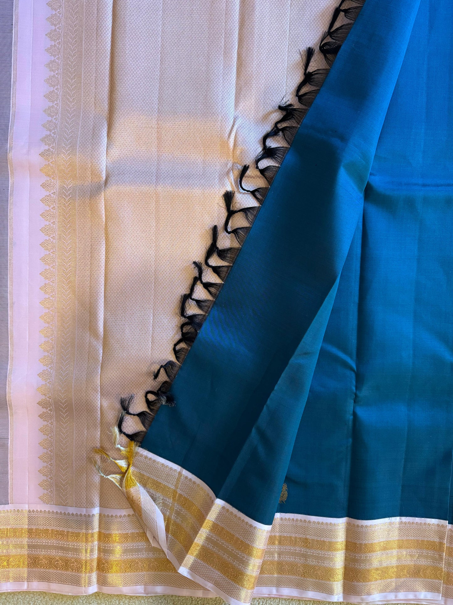 Sapphire blue and Pastel pink-Kanjivaram Silk Saree
