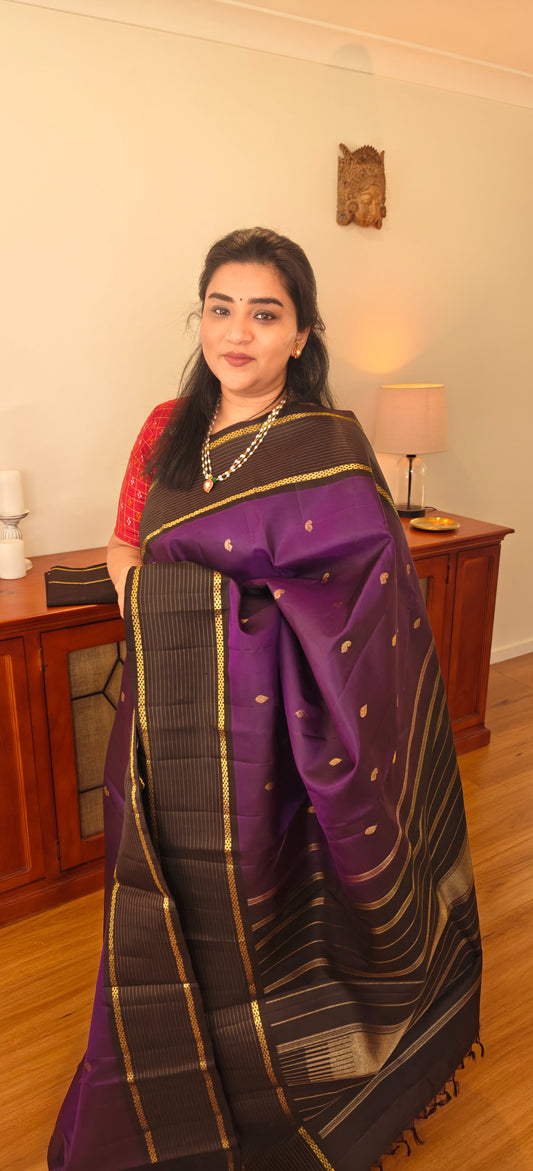 Purple and Kanchana kanjivaram