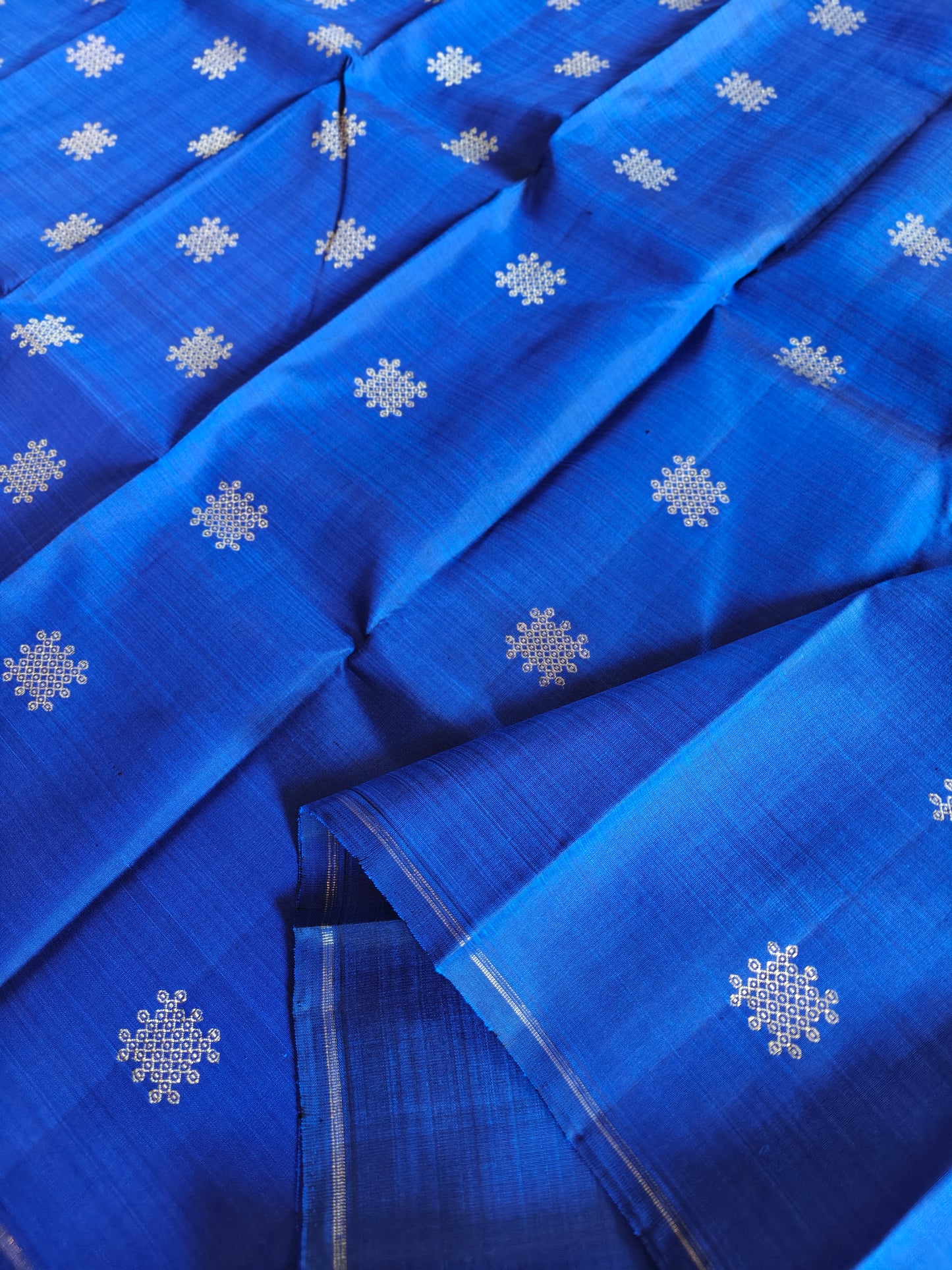 Blue and Mustard Yellow -Kanjivaram Silk Saree