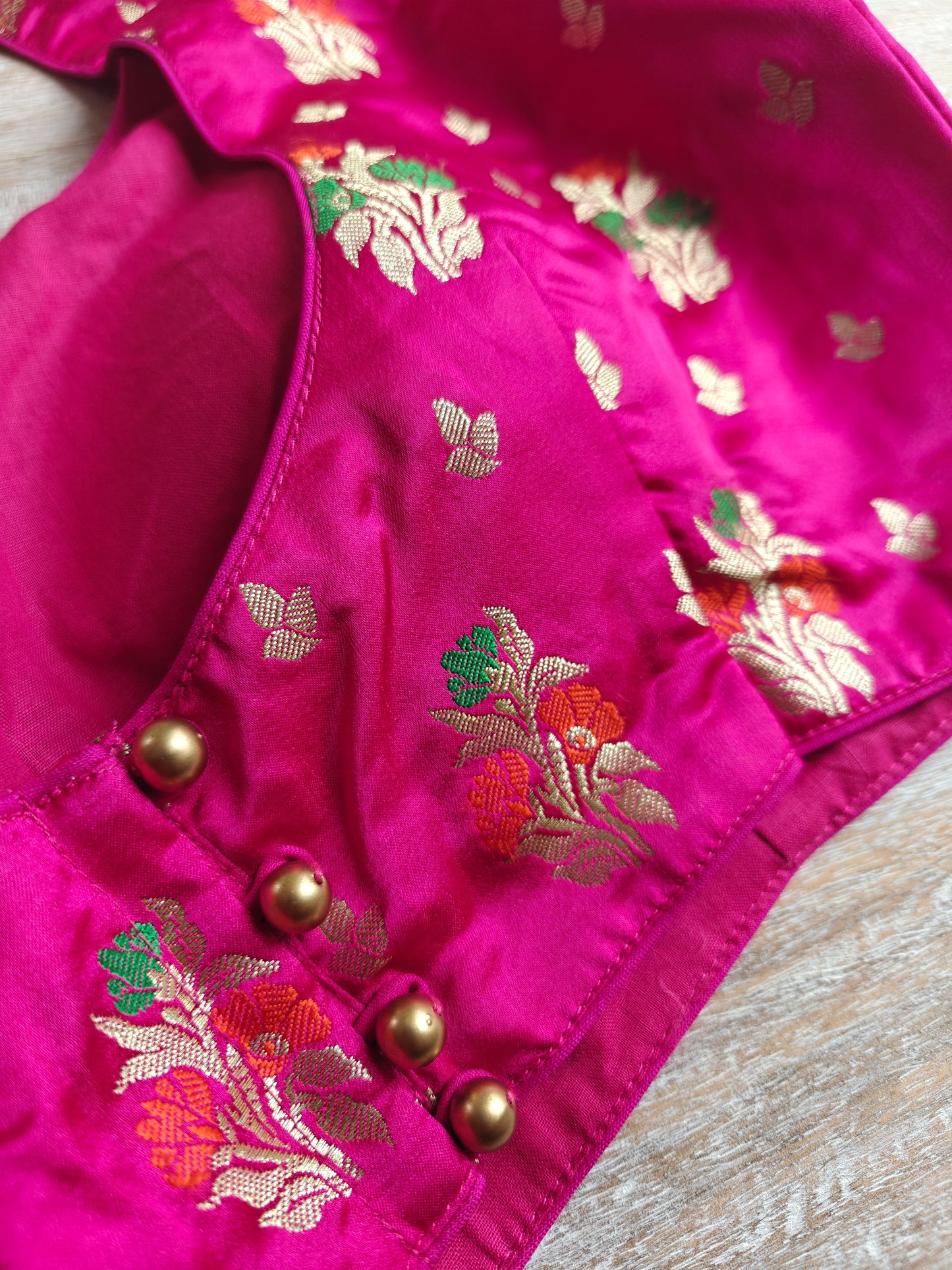 Pink Benarasi and Kanjivaram Silk Blouse