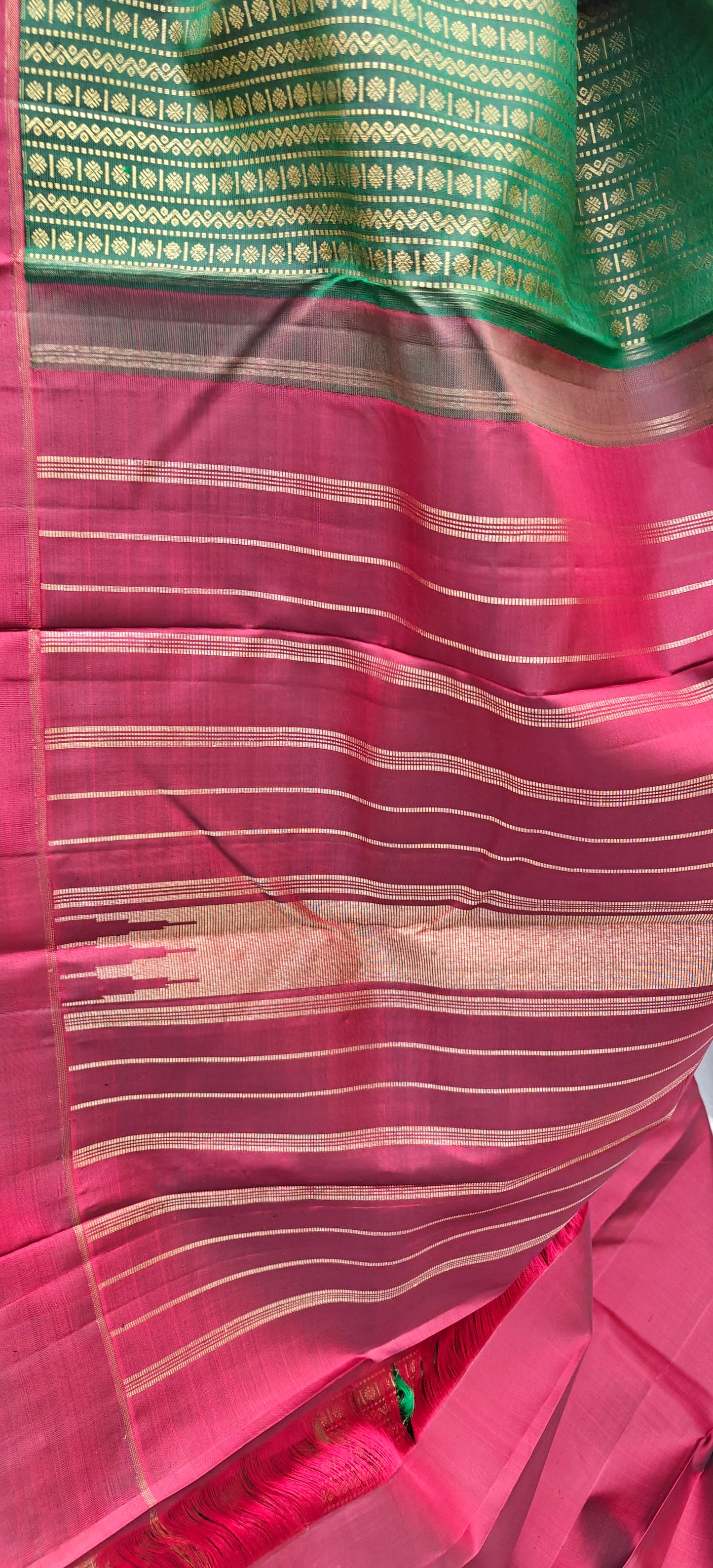 Dark green and deep maroon -Kanjivaram Silk Saree
