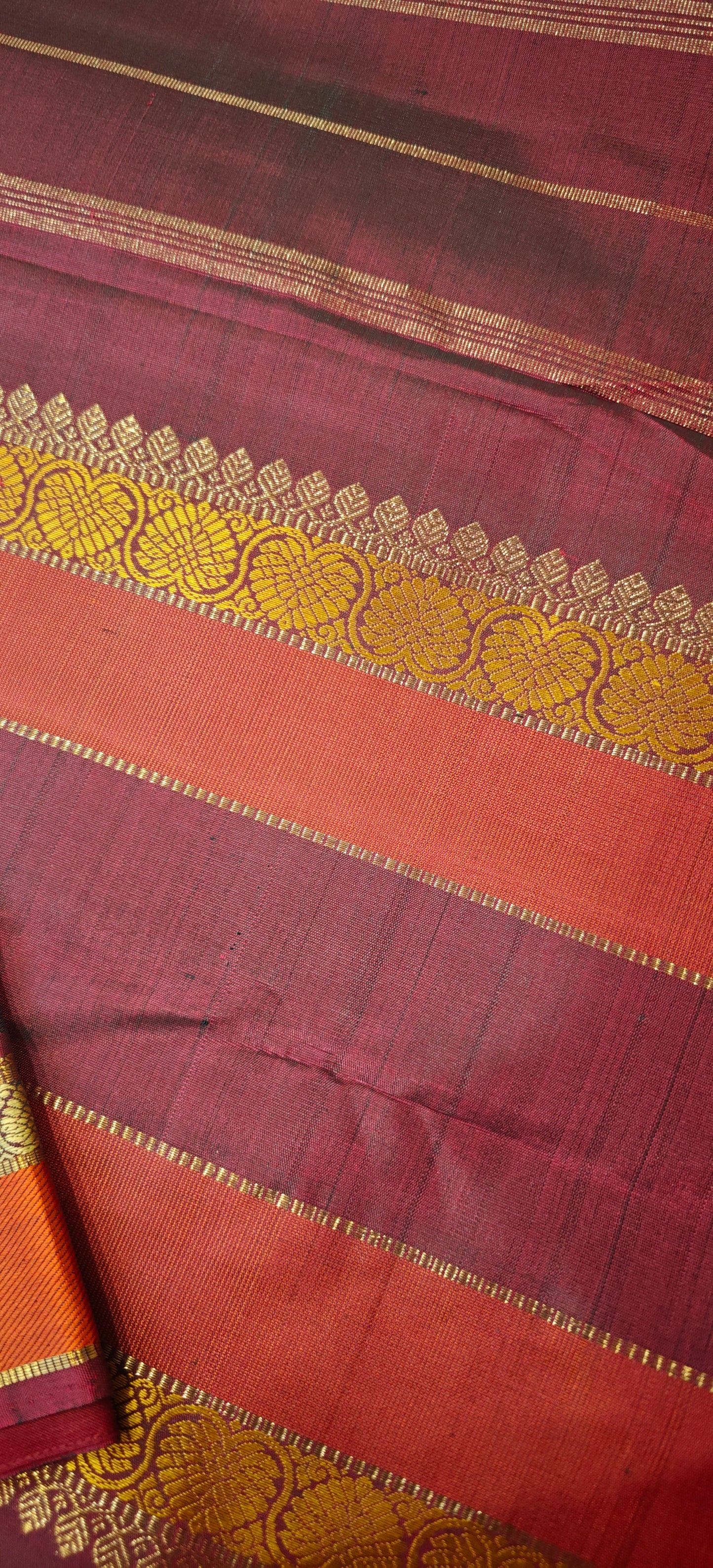 Deep Green a Maroon Meenakari Handwoven Kanjivaram