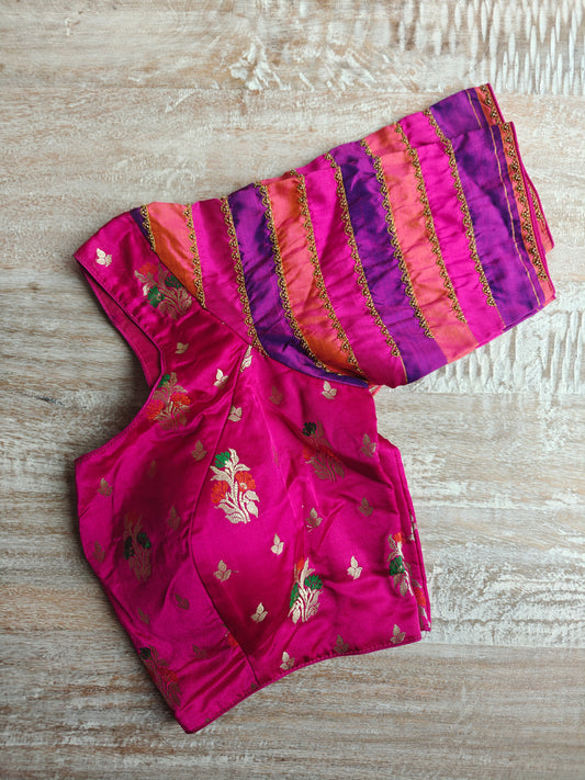 Pink Benarasi and Kanjivaram Silk Blouse