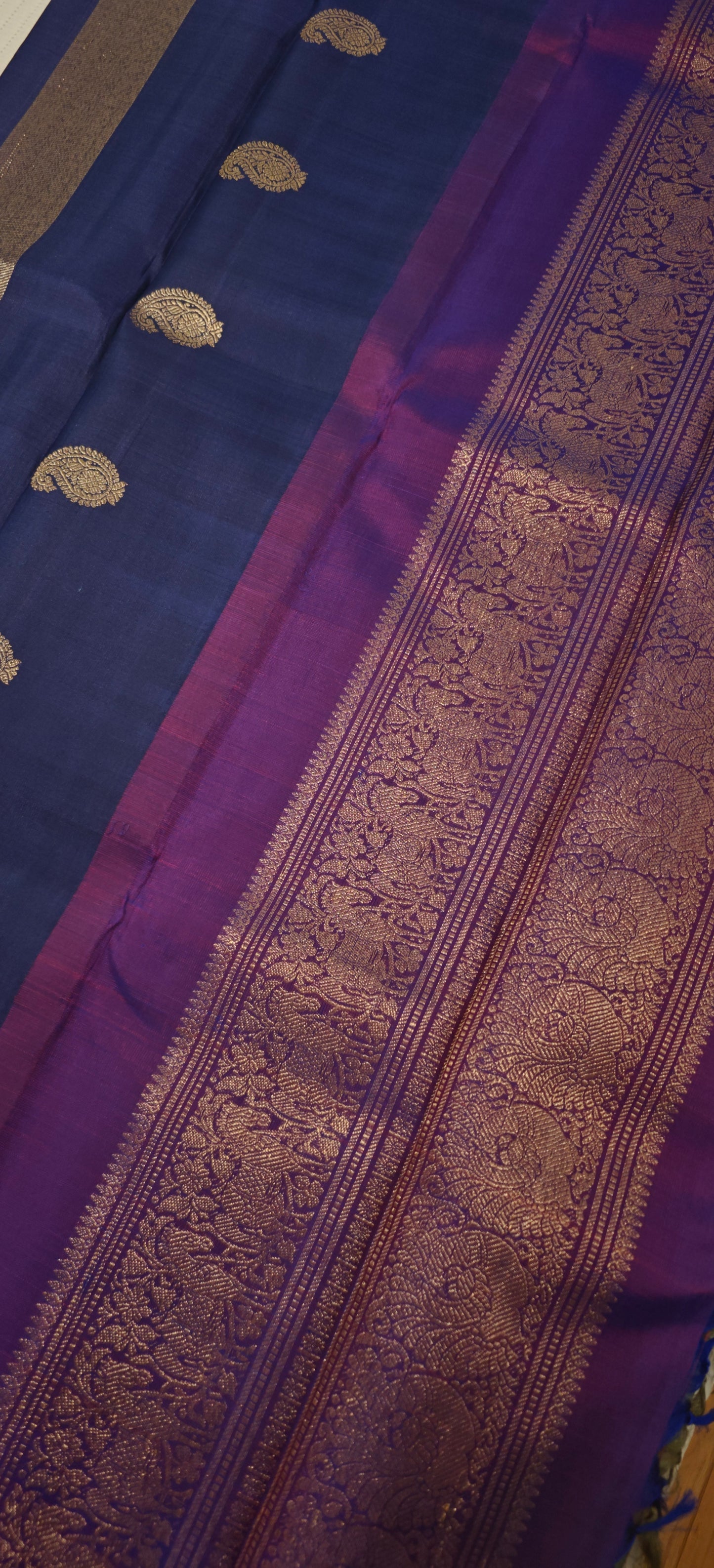 Pastel Green Double Pallu Kanjivaram silk saree