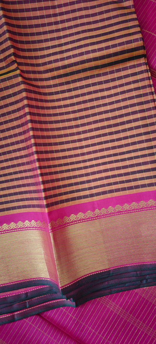 Mustard and green kanjivaram silk saree