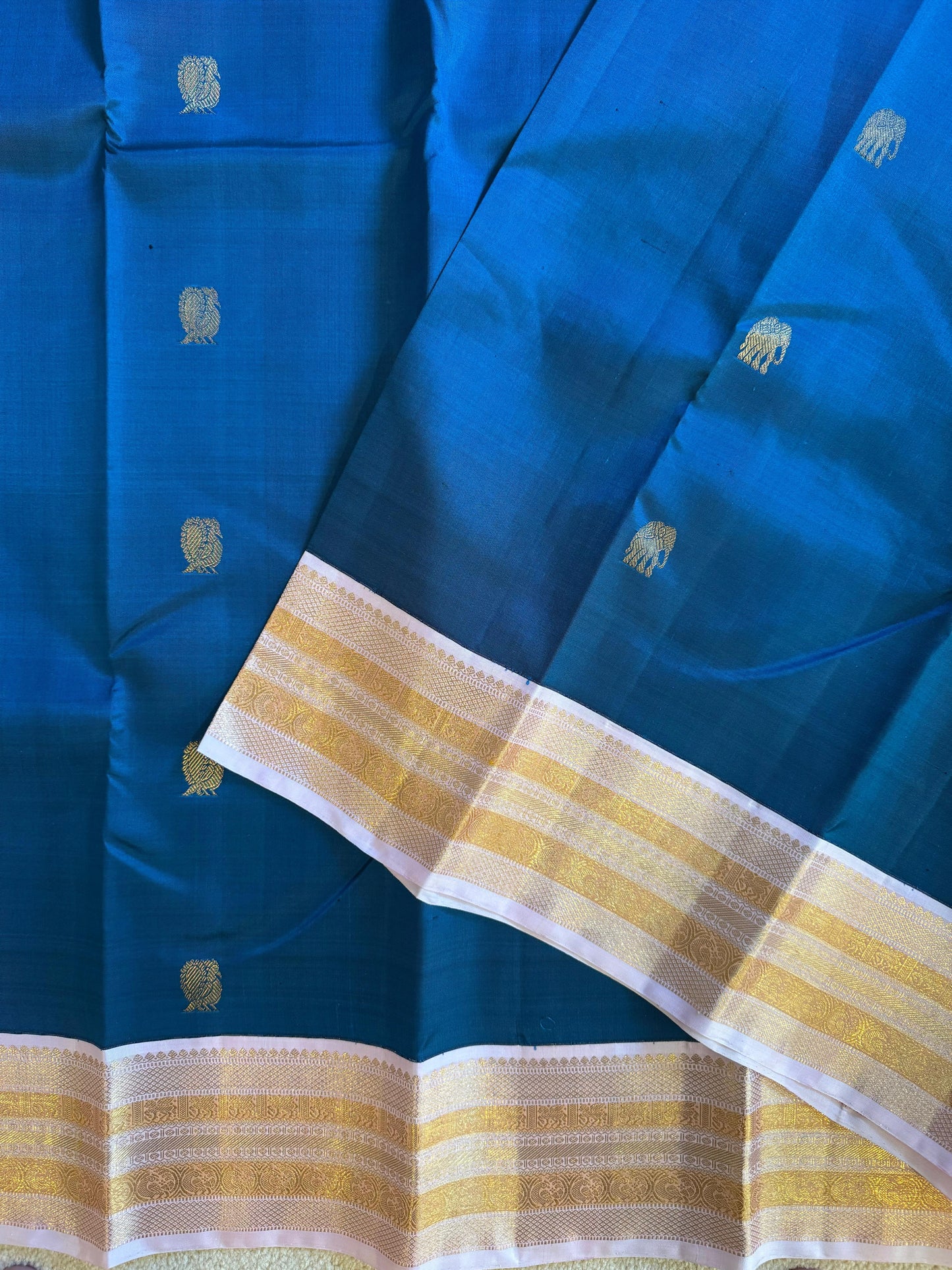 Sapphire blue and Pastel pink-Kanjivaram Silk Saree