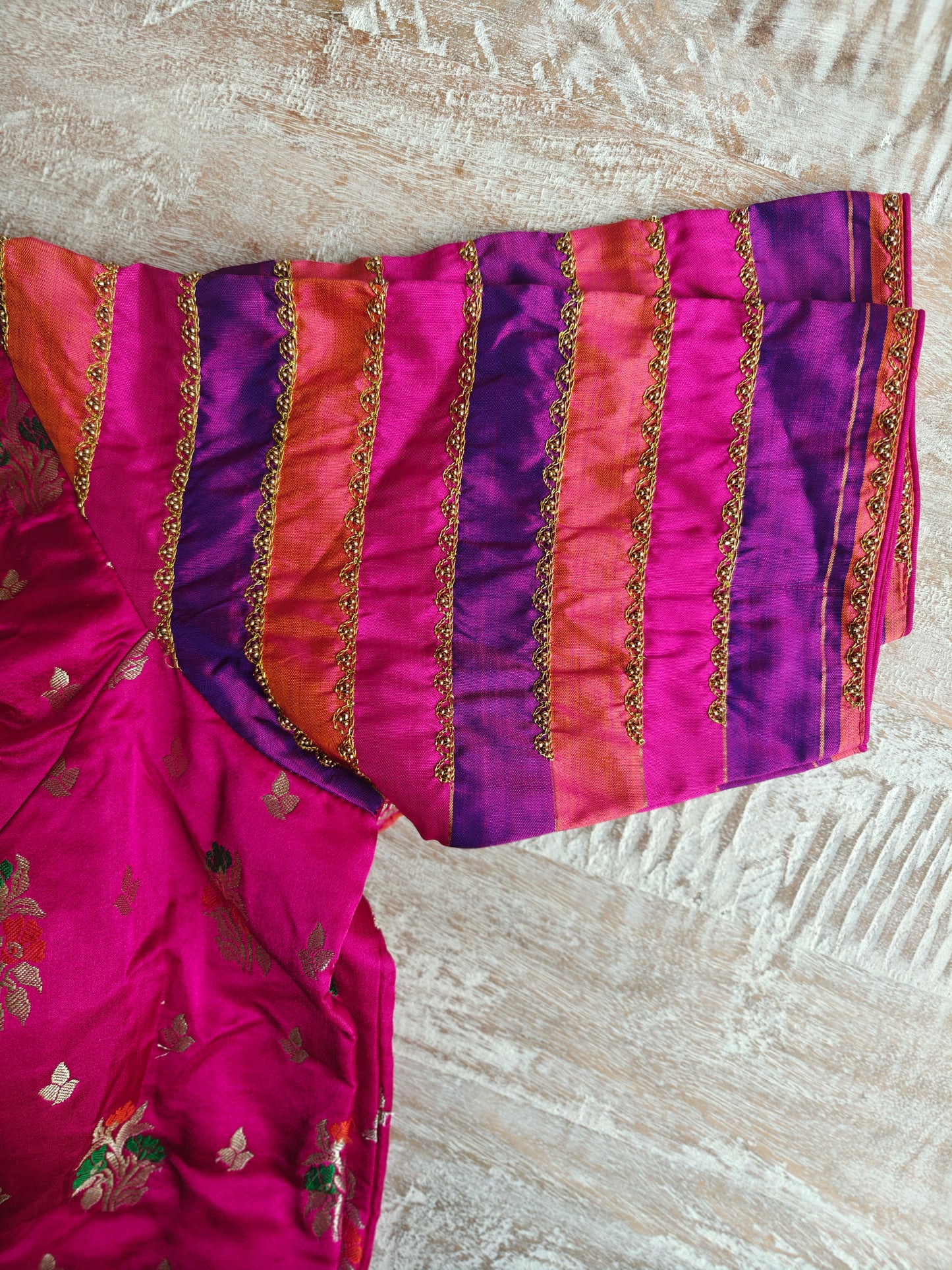 Pink Benarasi and Kanjivaram Silk Blouse