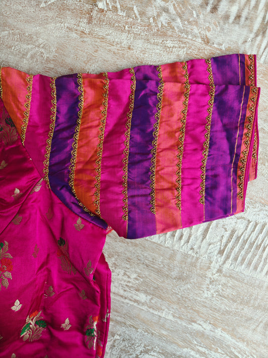Pink Benarasi and Kanjivaram Silk Blouse