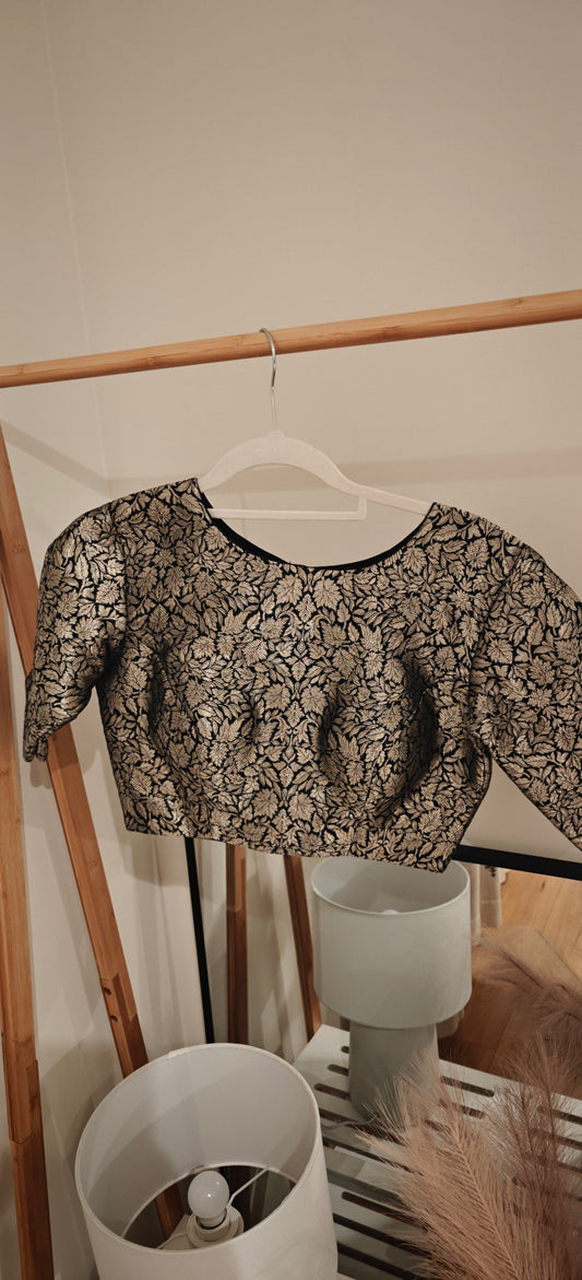 Handloom Black Brocade- Blouse