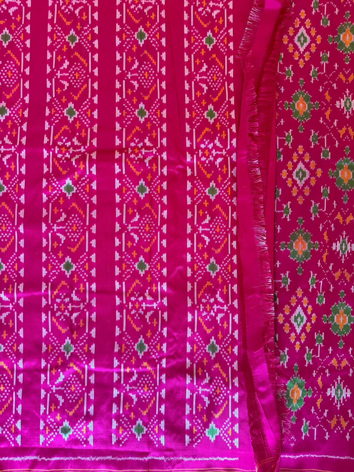 Lavender and Pink Ikkat Silk Saree