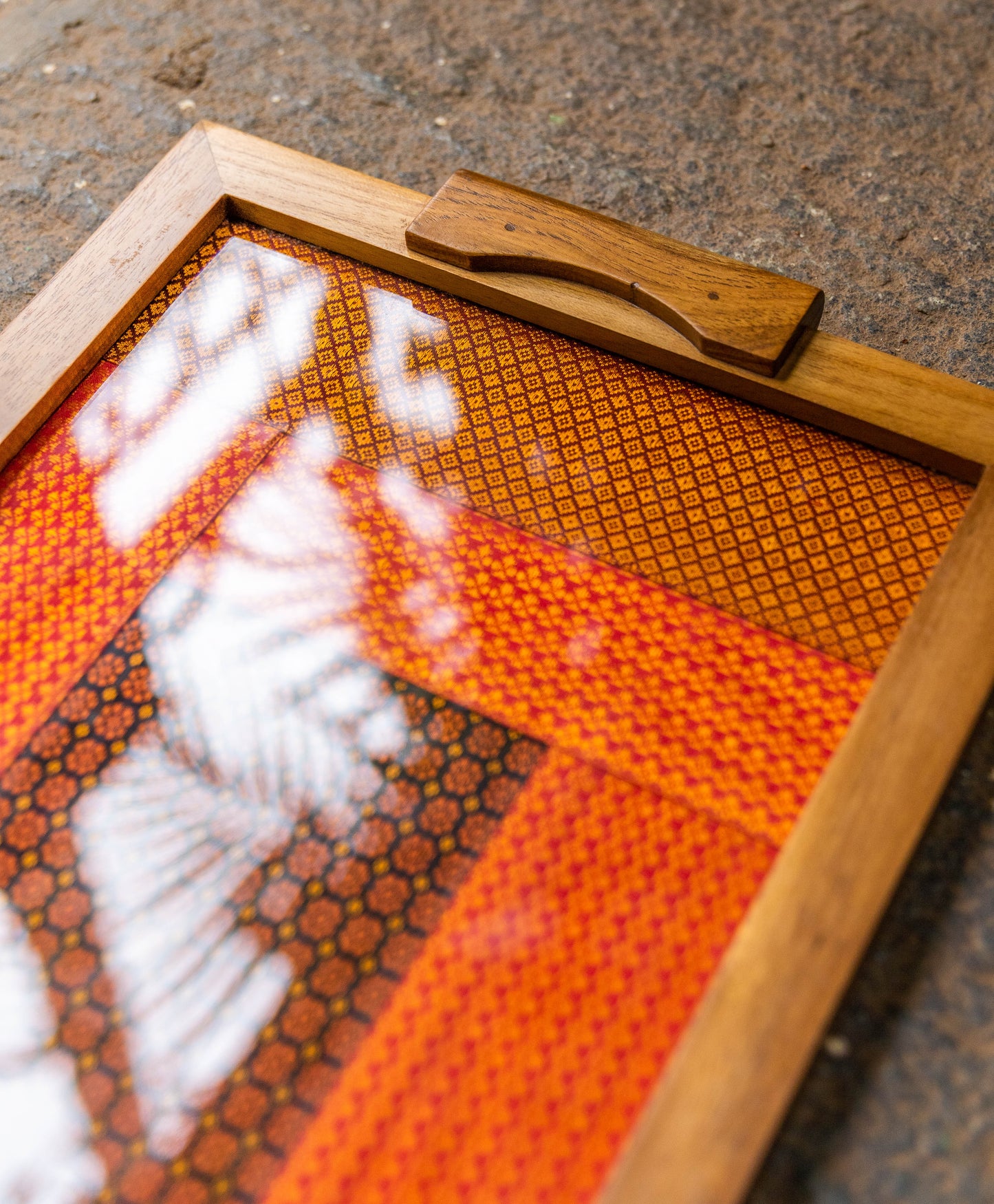 Marigold Orange-Large Wooden Tray