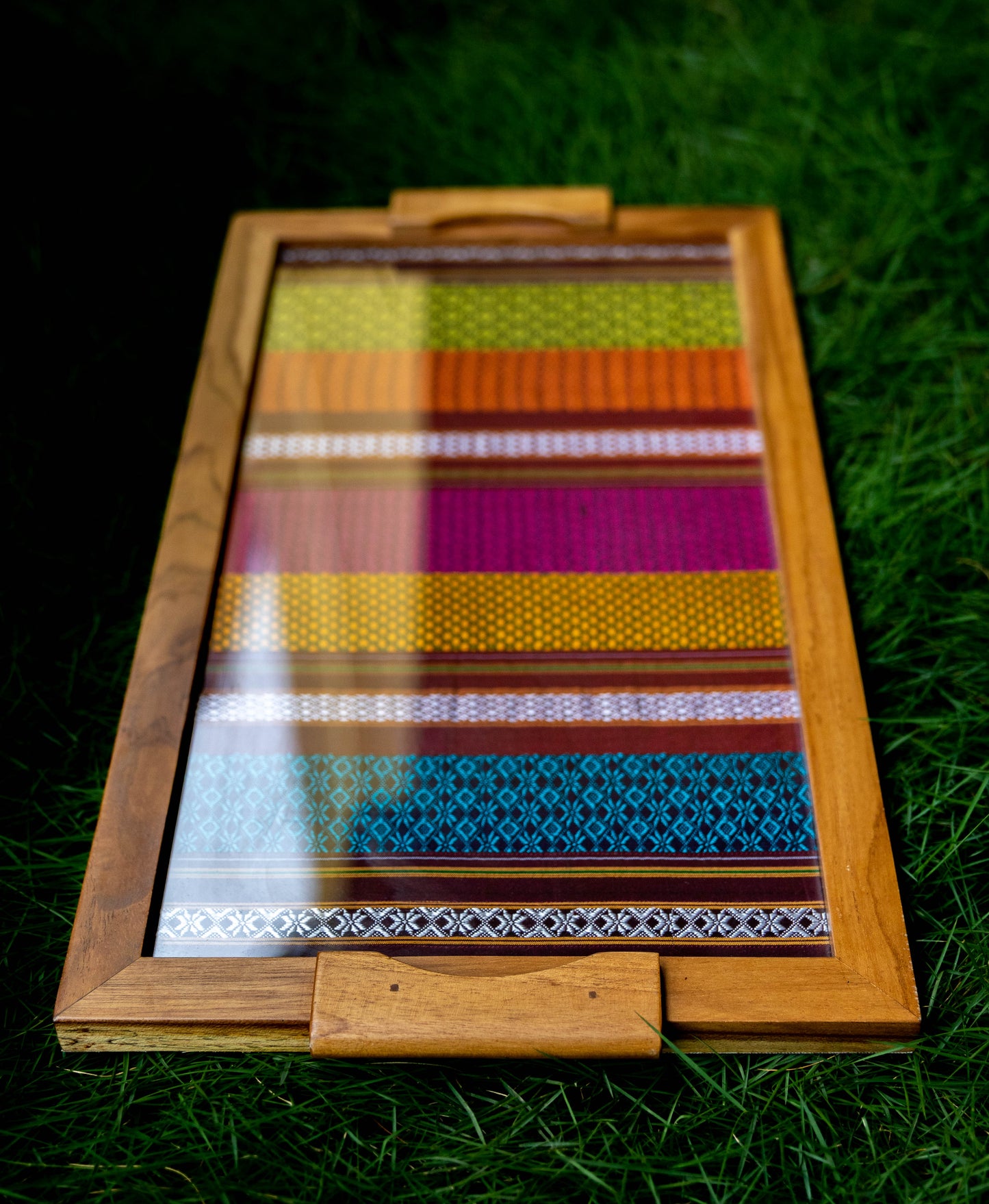 Navaratna Multicolor-Large Wooden Tray