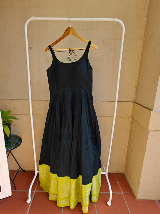 Black and Green Gown  -Sleeveless