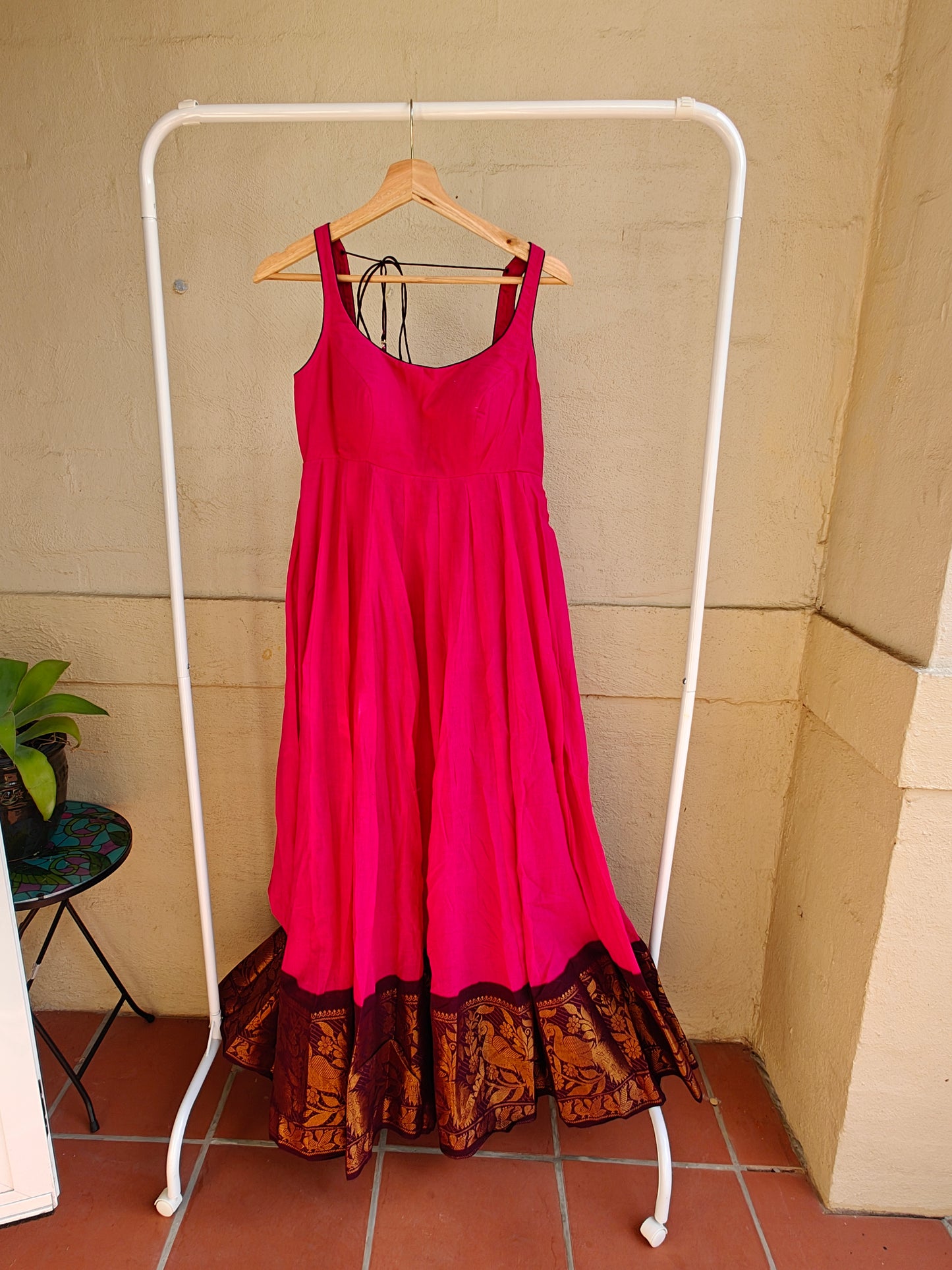 Pink and Black Gown  -Sleeveless