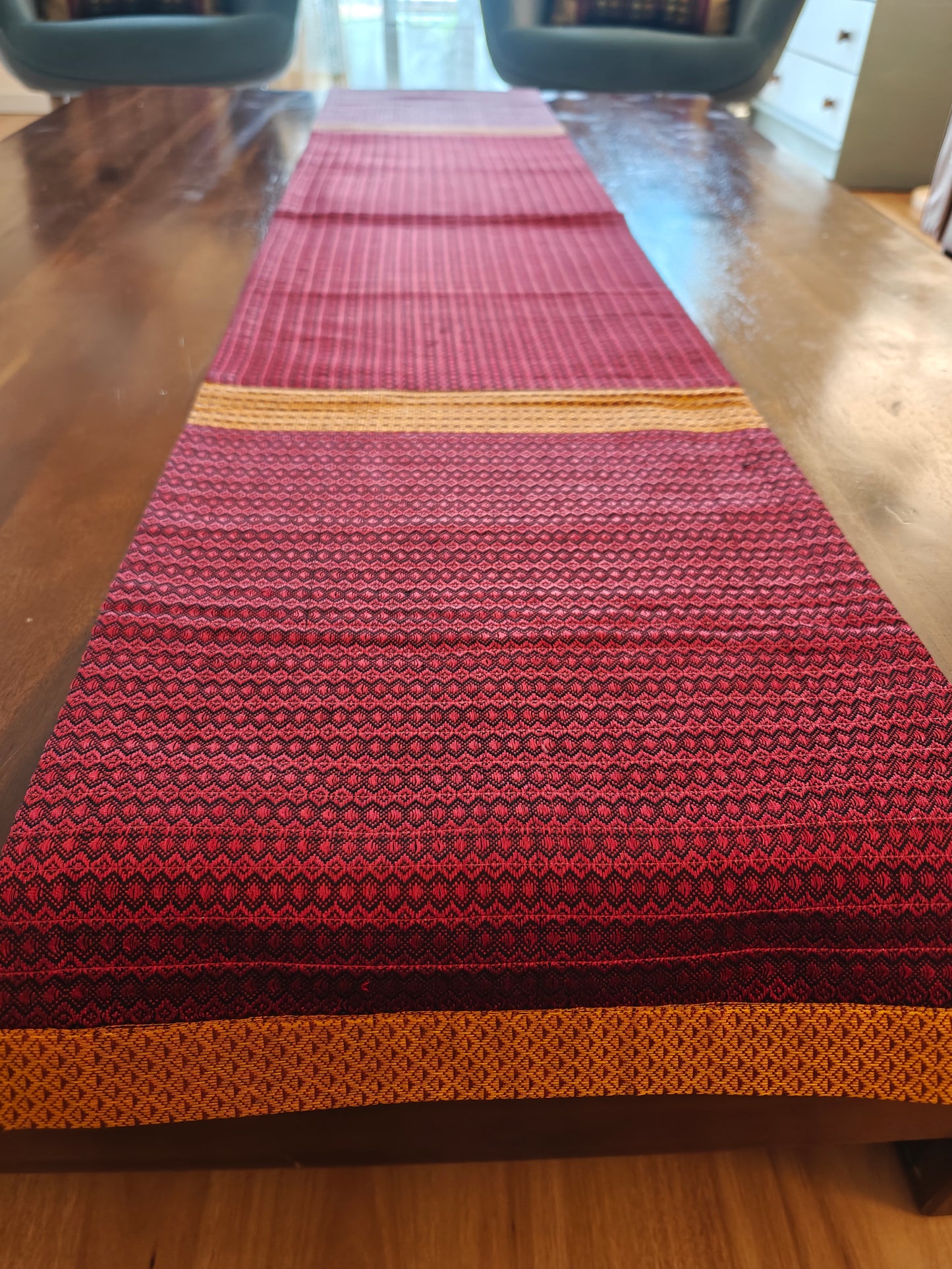 Maroon - Reversible Silk Table Runner