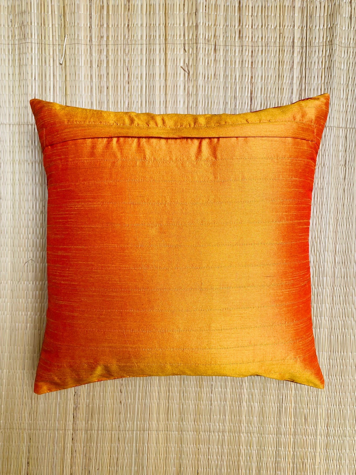 Marigold Orange  -Silk Cushion Cover-16*16  (Set of 2)