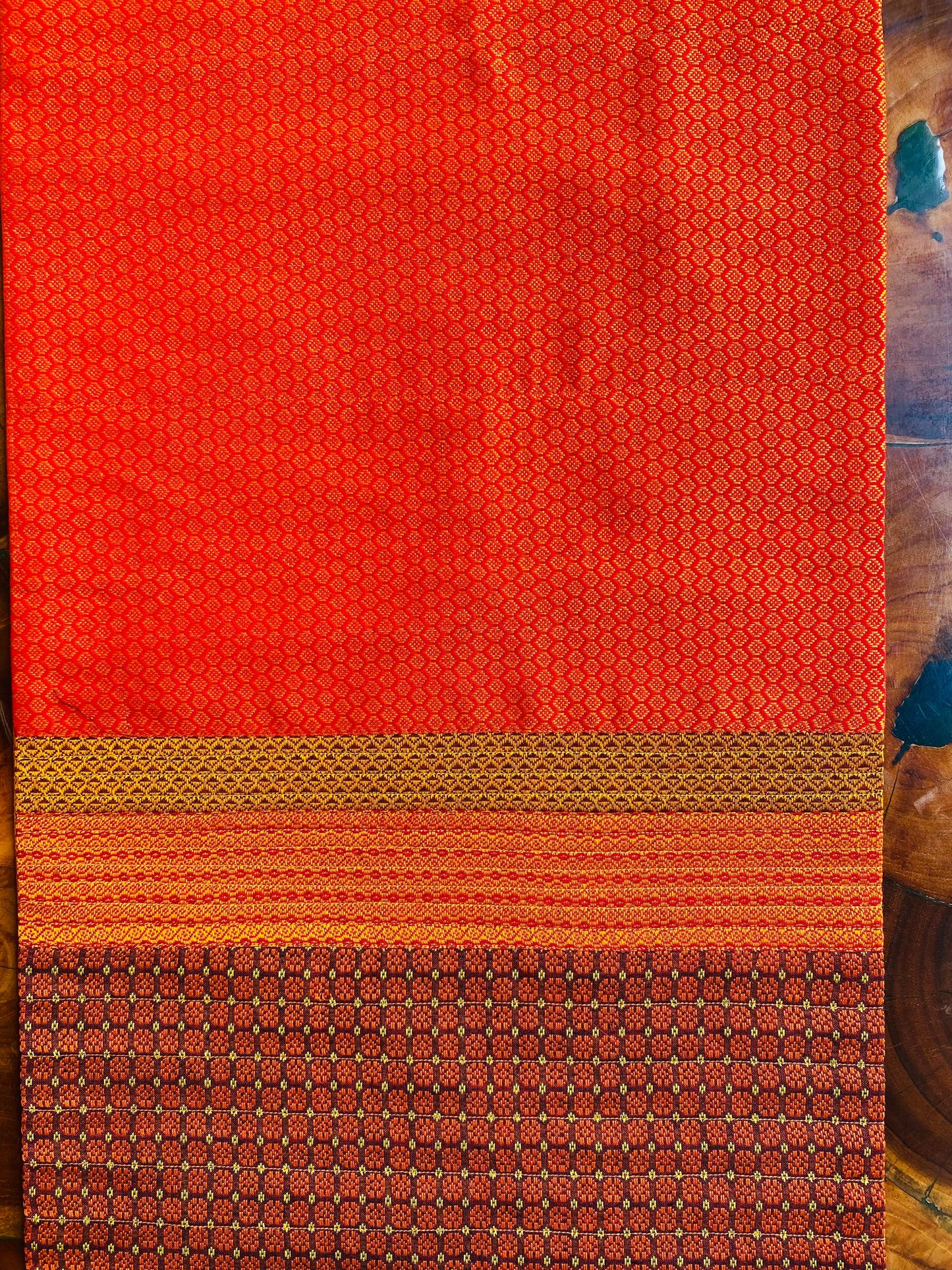 Marigold Orange  - Reversible Silk Table Runner