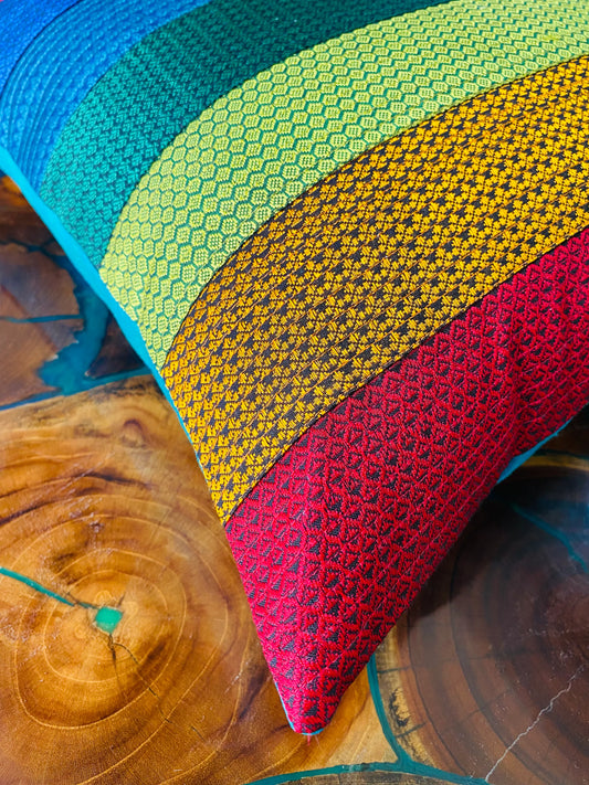 Indhradhanush (Rainbow) Colors -Silk Cushion Cover-16*16  (Set of 2) (Copy)