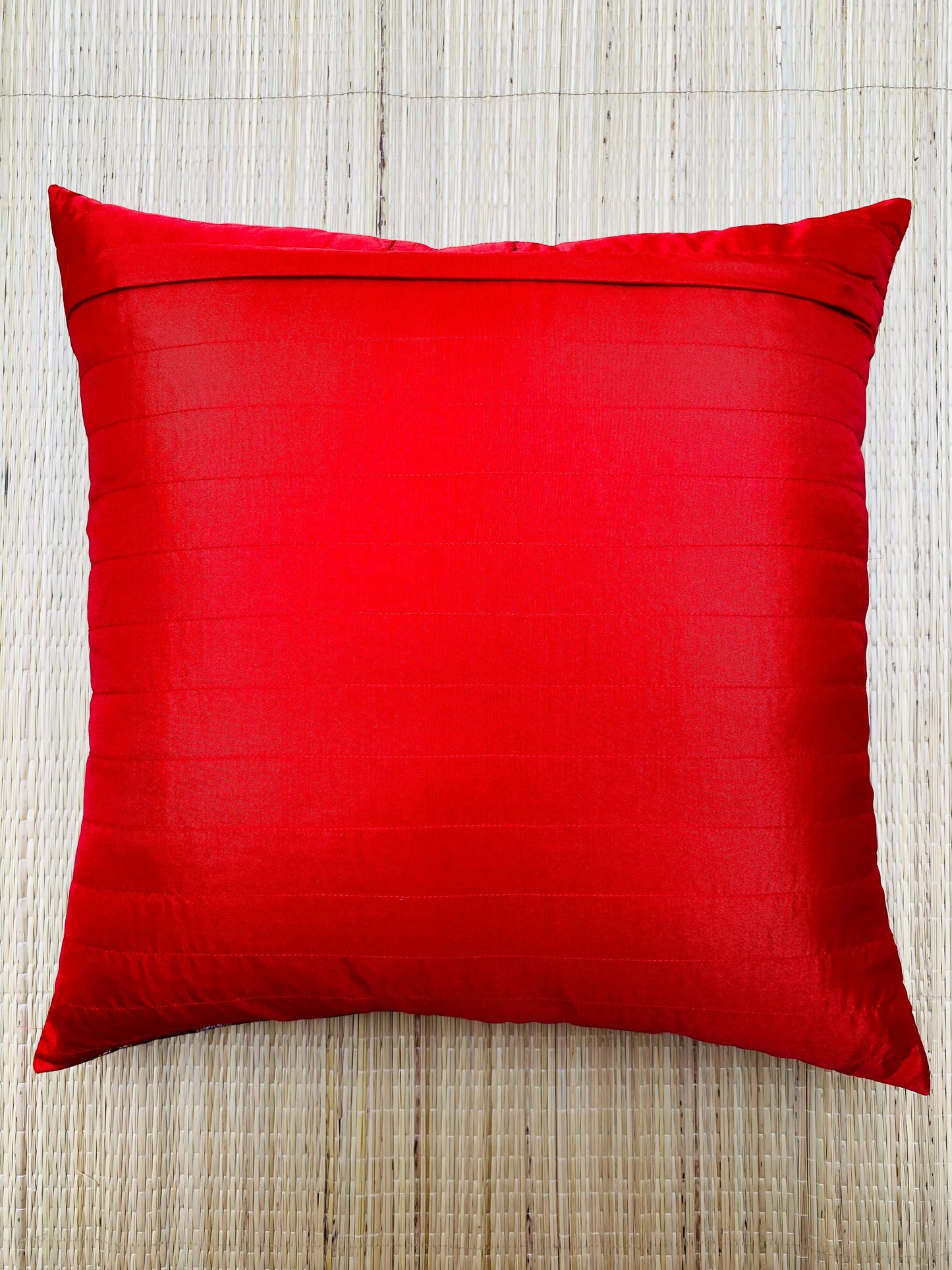 Ruby Red-Silk Cushion Cover-16*16 (Set of 2)