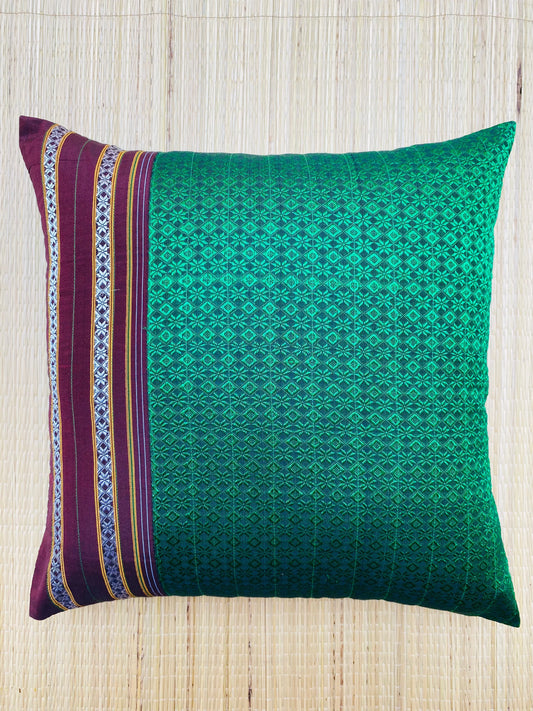 Emerald Green -Silk Cushion Cover-16*16  (Set of 2)