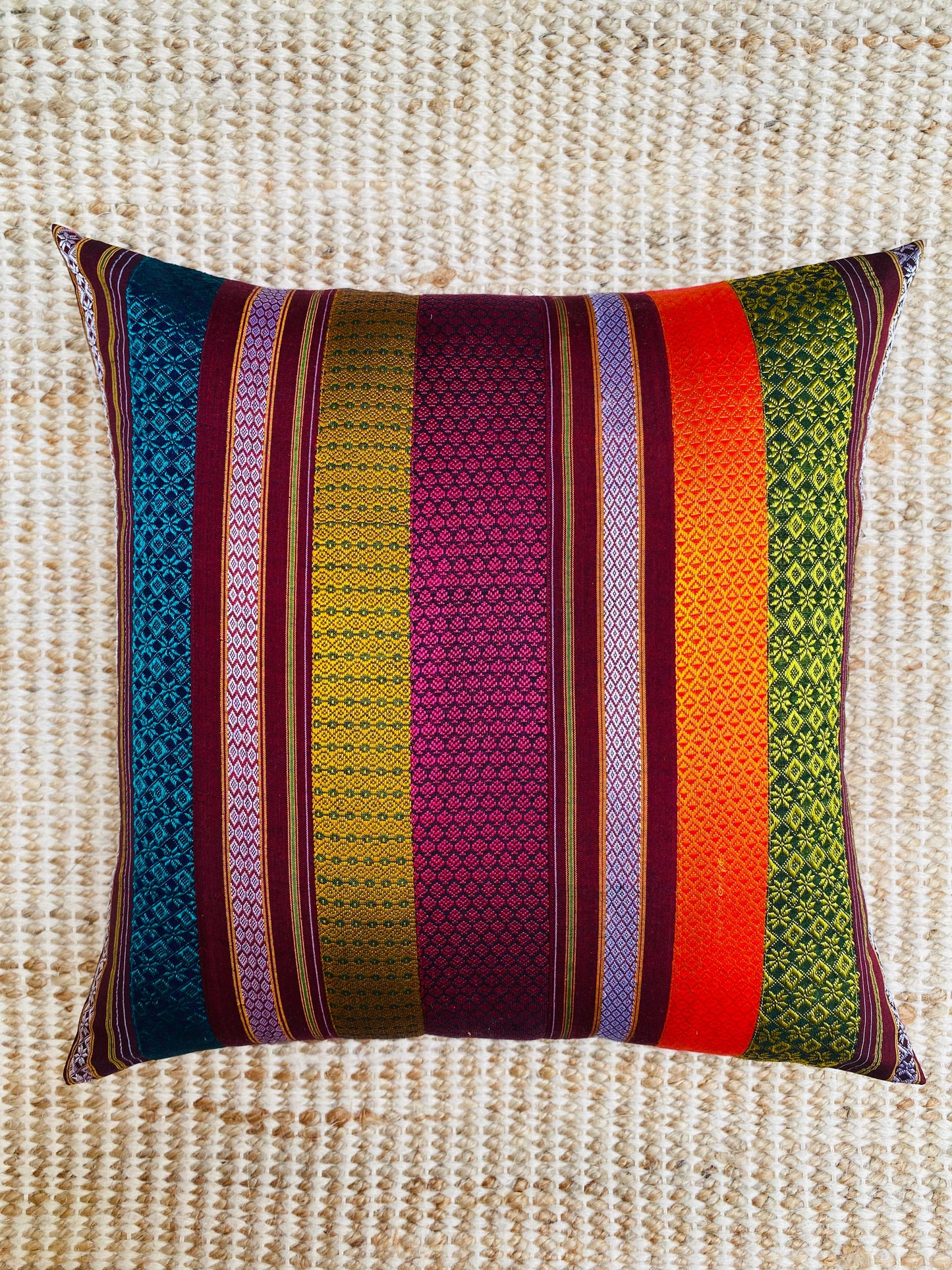 Navaratna Multicolor -Silk Cushion Cover-16*16  (Set of 2)