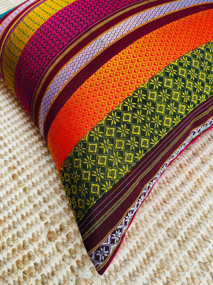Navaratna Multicolor -Silk Cushion Cover-18*18  (Set of 2)