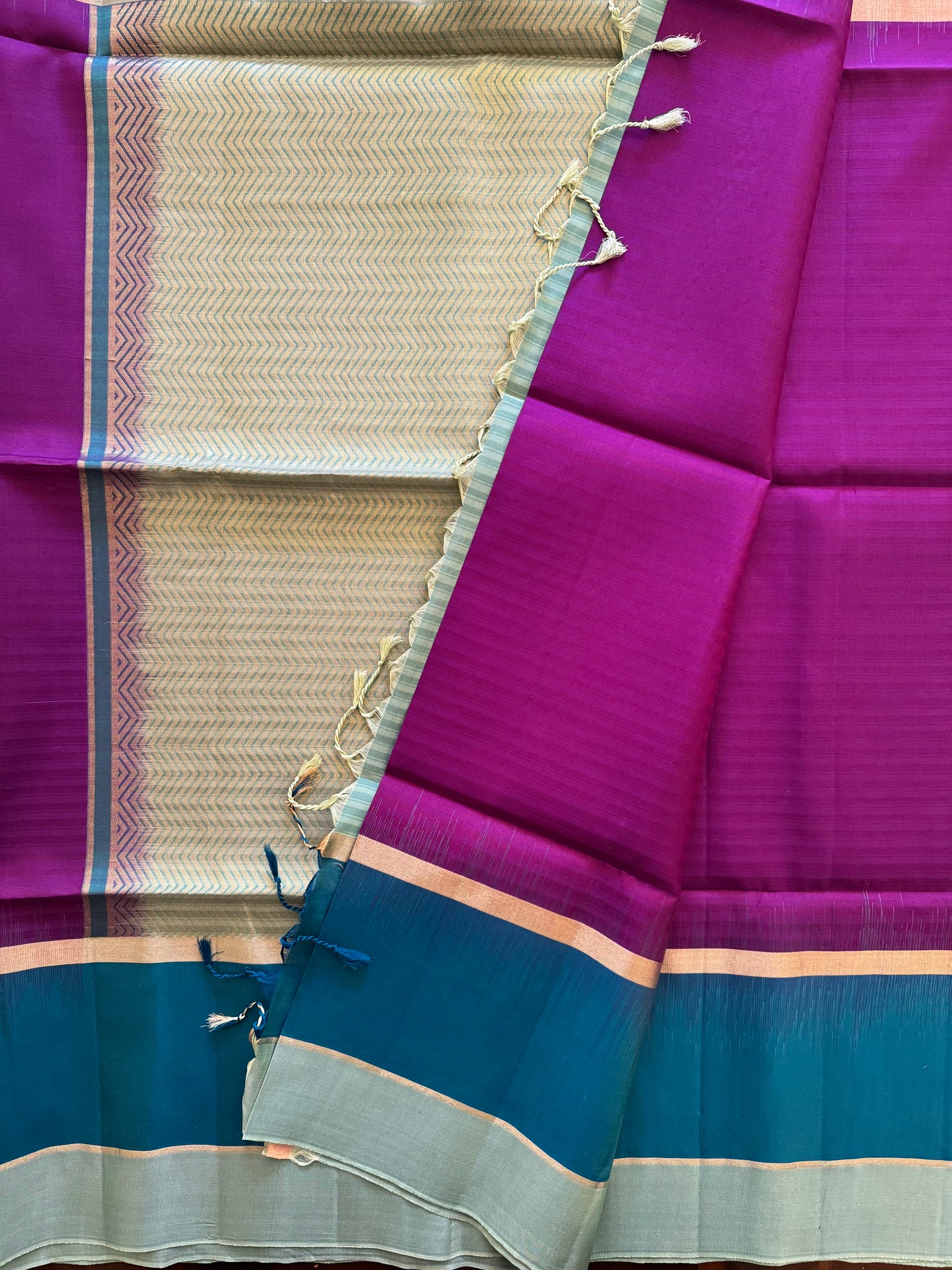 Purple with Blue -Kanjivaram Soft Silk Saree