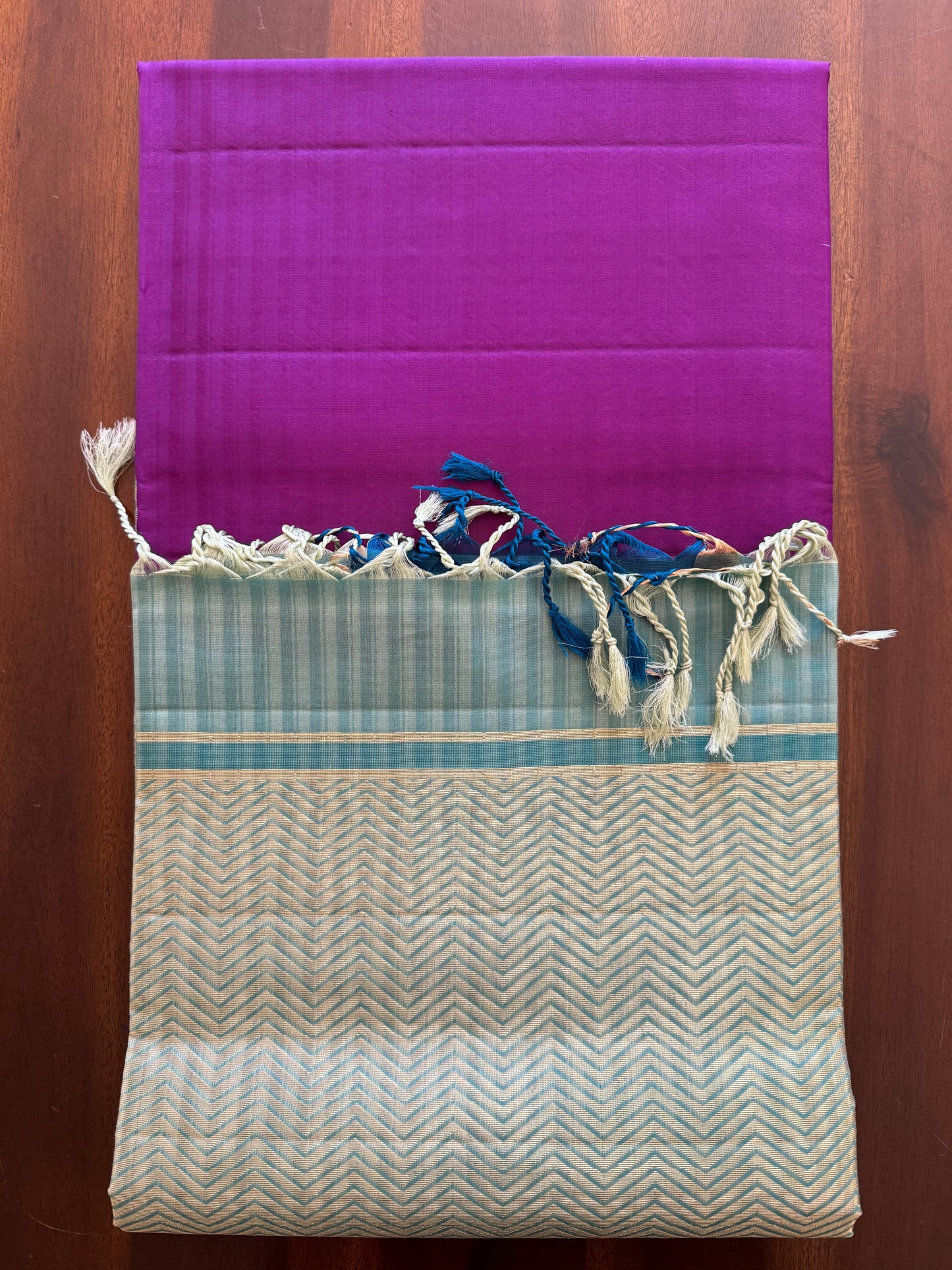 Purple with Blue -Kanjivaram Soft Silk Saree