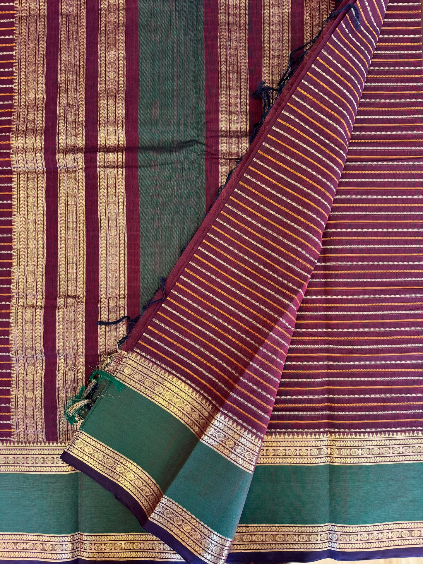 Zari woven brown- Kanchi Cotton