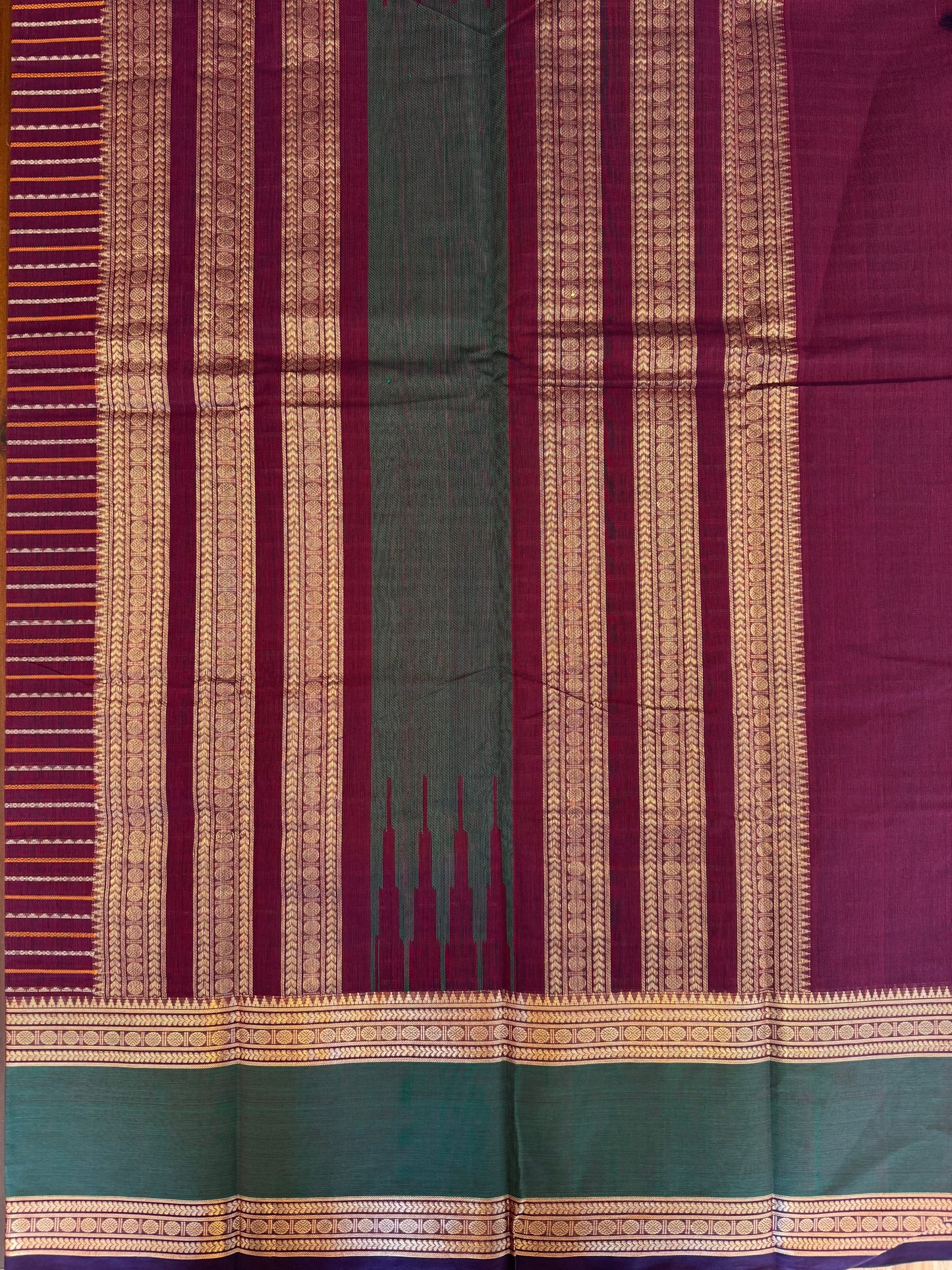 Zari woven brown- Kanchi Cotton