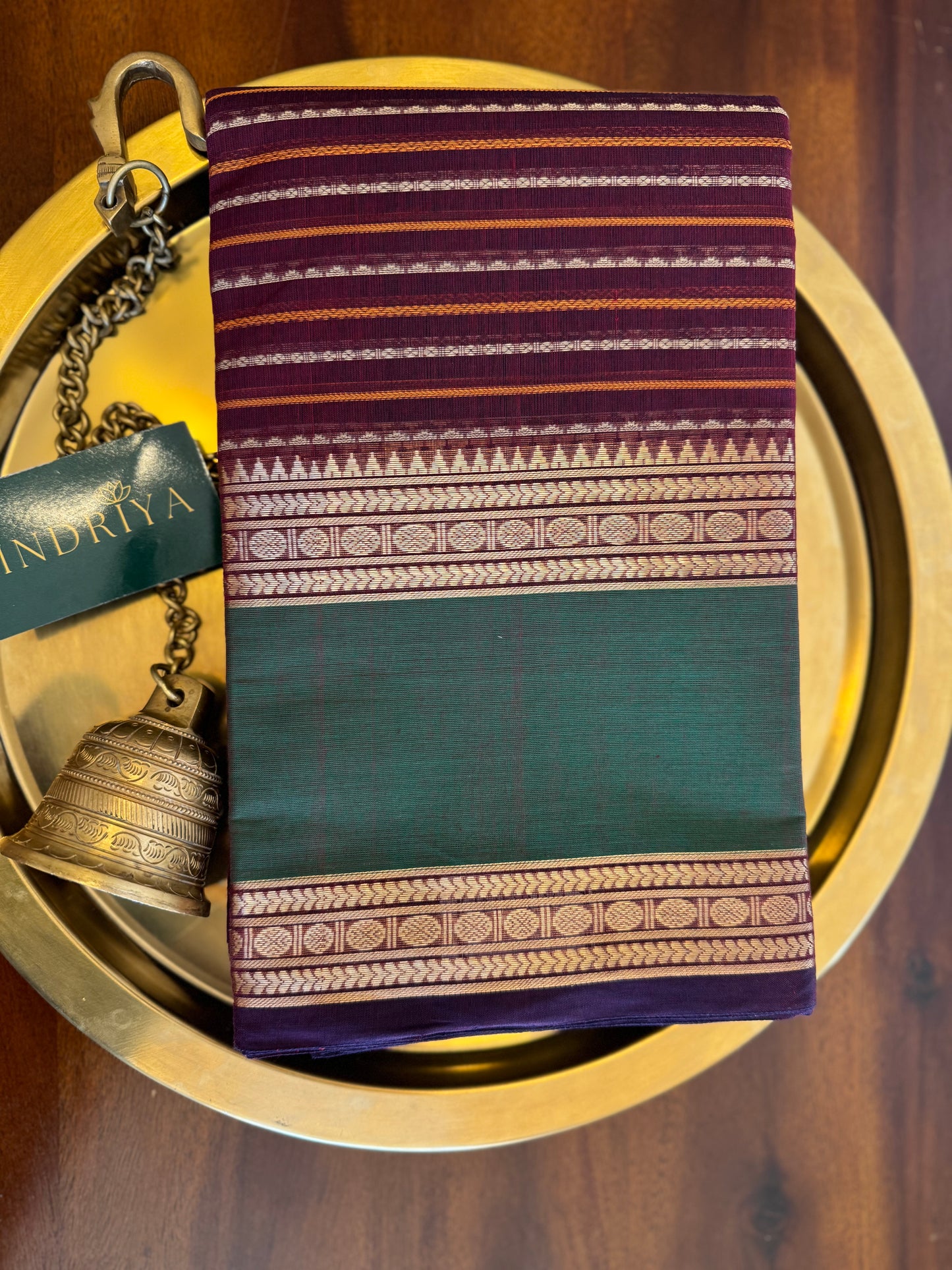 Zari woven brown- Kanchi Cotton