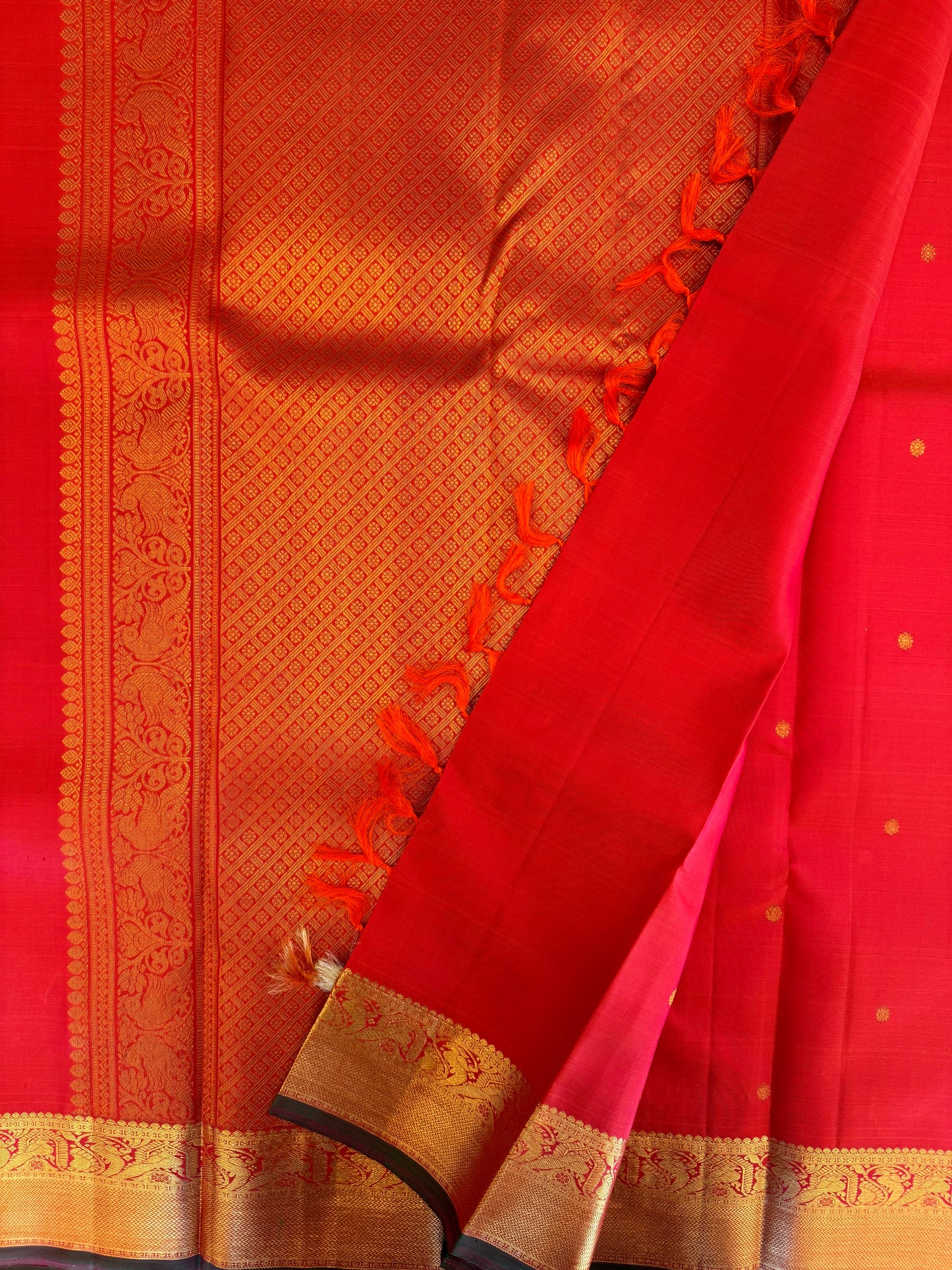 Orange with golden -Kanjivaram Silk Saree