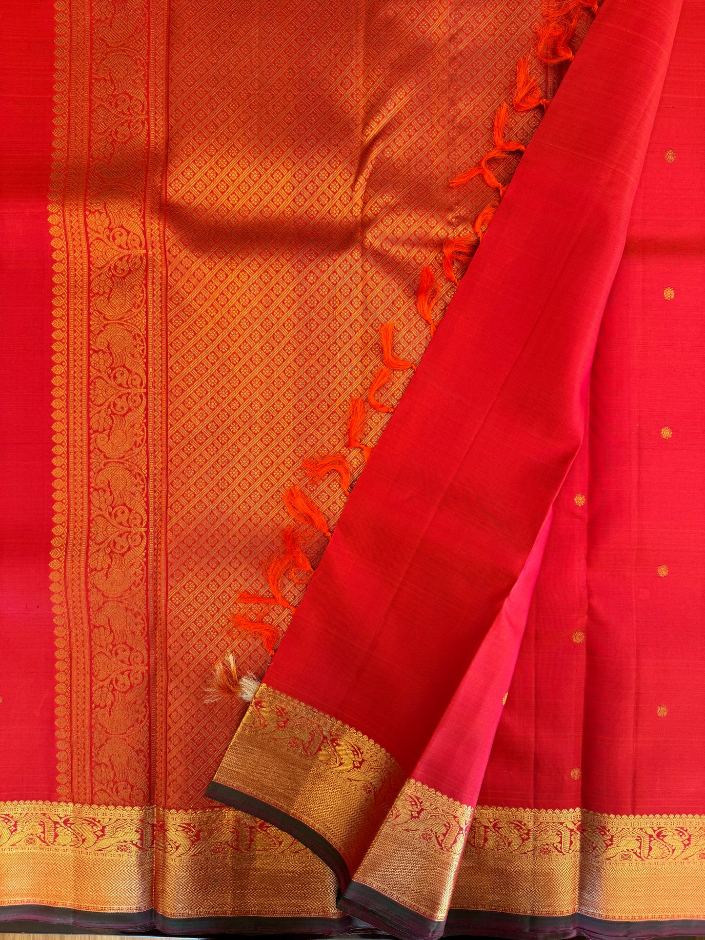 Orange with golden -Kanjivaram Silk Saree