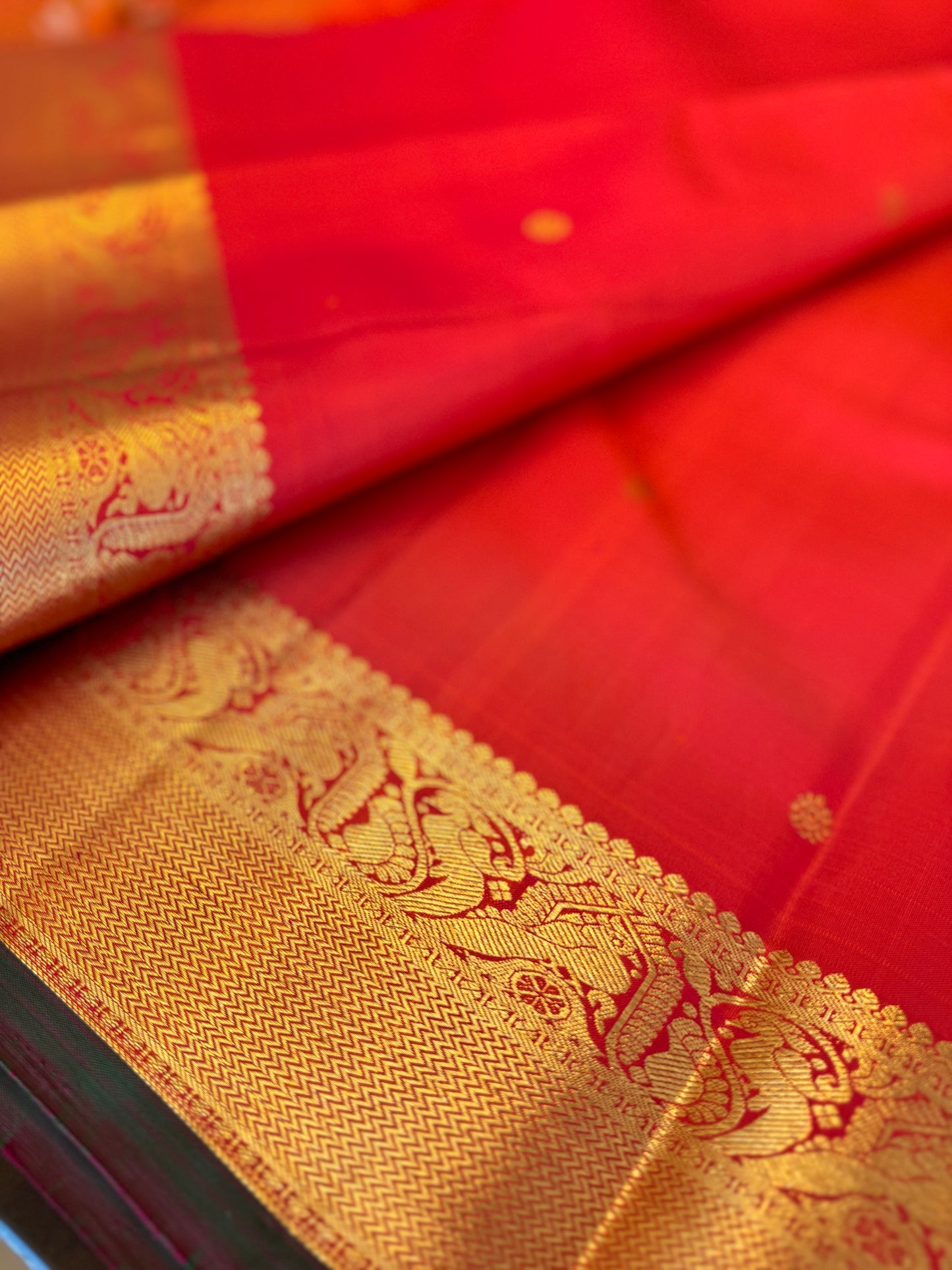 Orange with golden -Kanjivaram Silk Saree