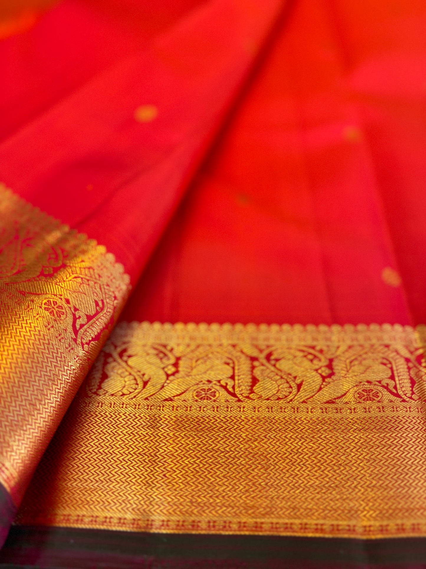 Orange with golden -Kanjivaram Silk Saree