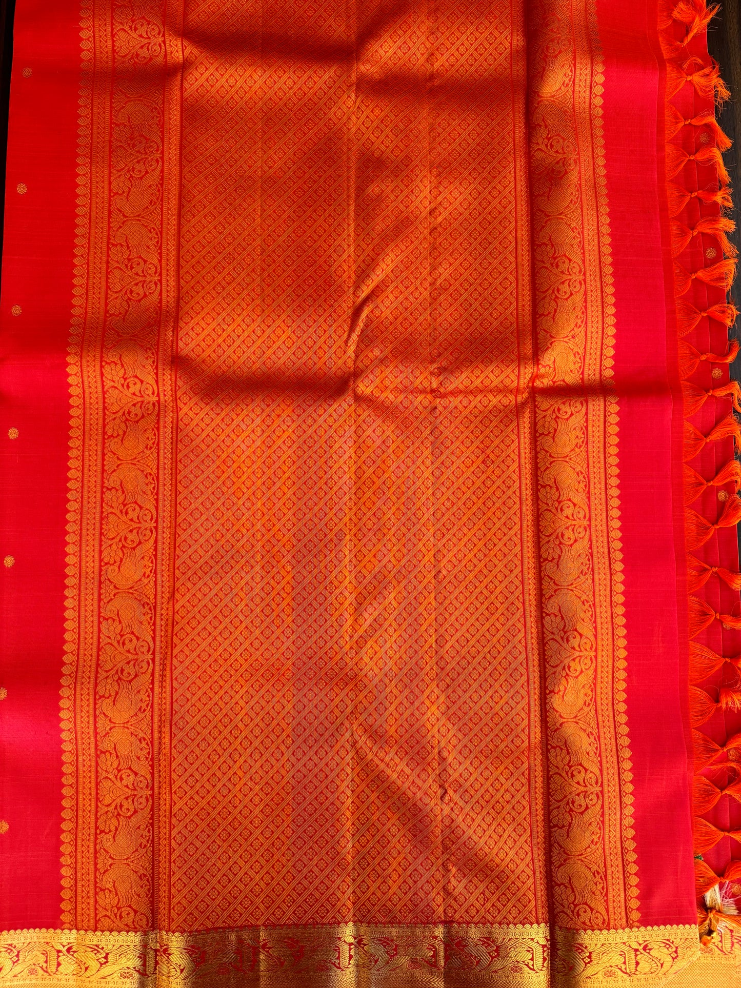 Orange with golden -Kanjivaram Silk Saree