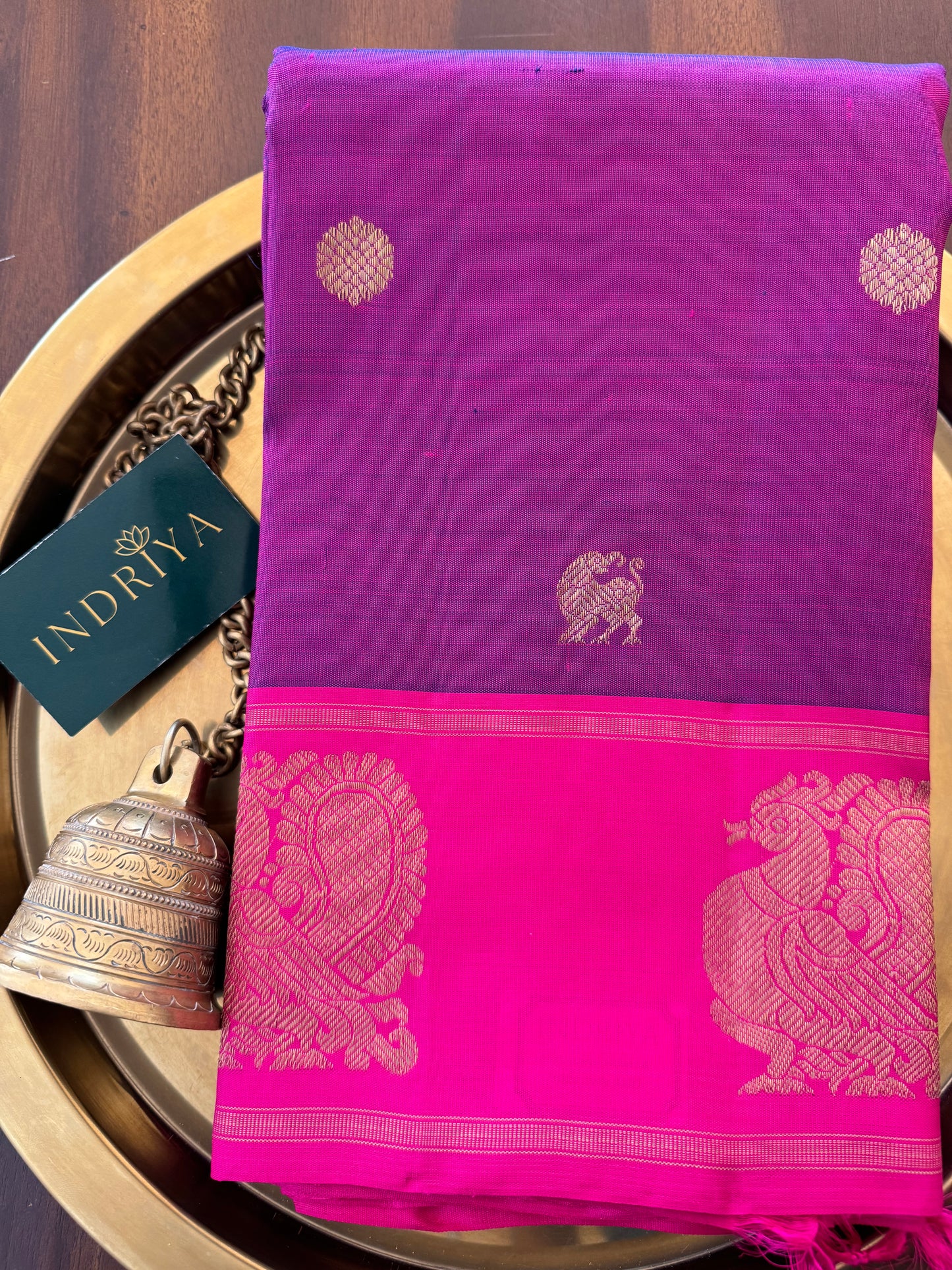 Purple and pink zari - Kanjivaram Silk Saree