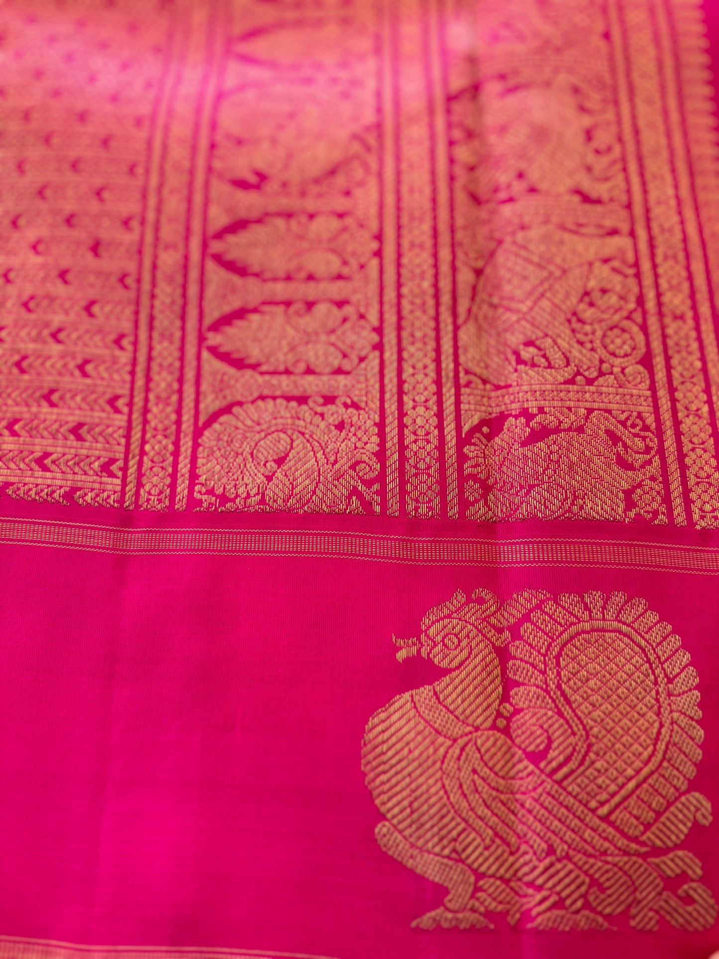 Purple and pink zari - Kanjivaram Silk Saree