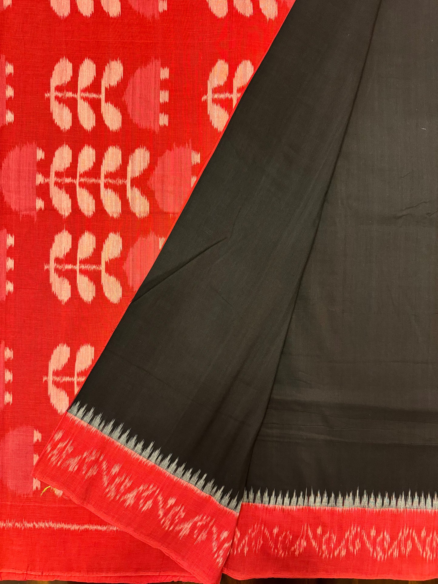 Black and Red - Ikkat Saree