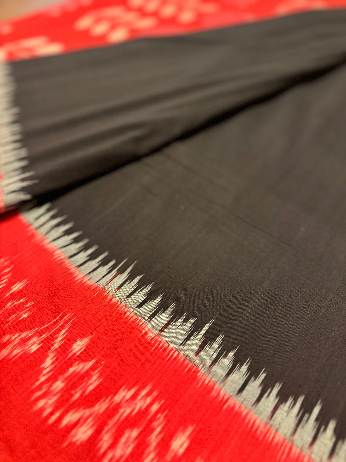 Black and Red - Ikkat Saree