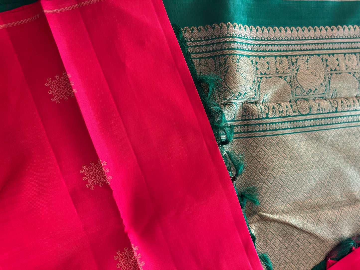 Chilly Red and Green -Kanjivaram Silk Saree