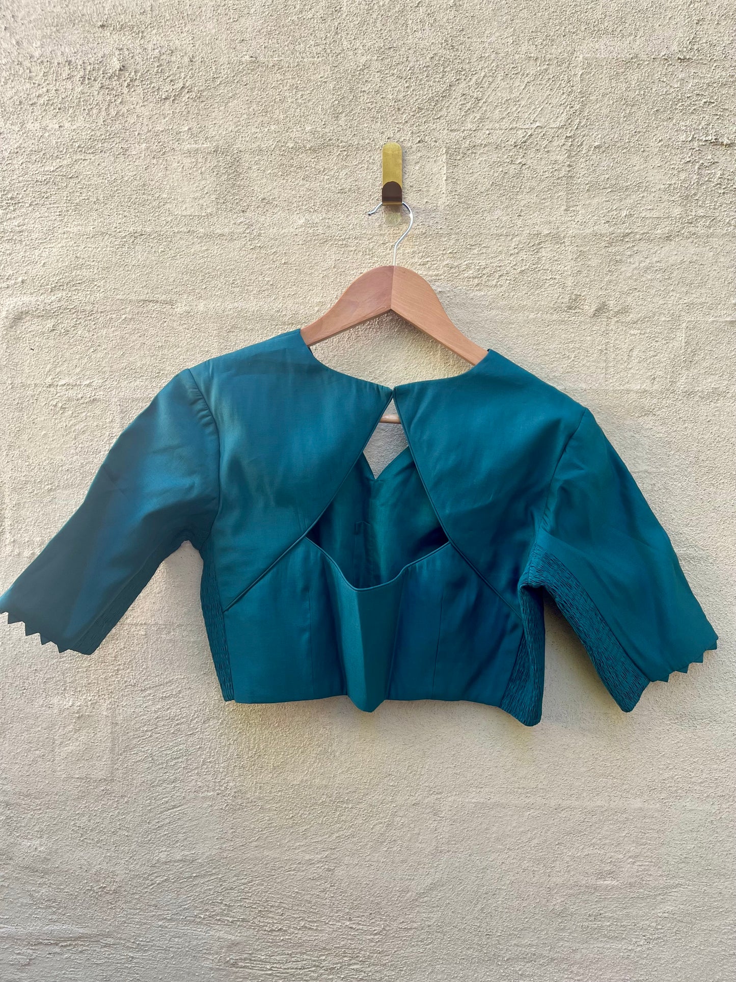 Expandable Blouse- Teal Blue and green